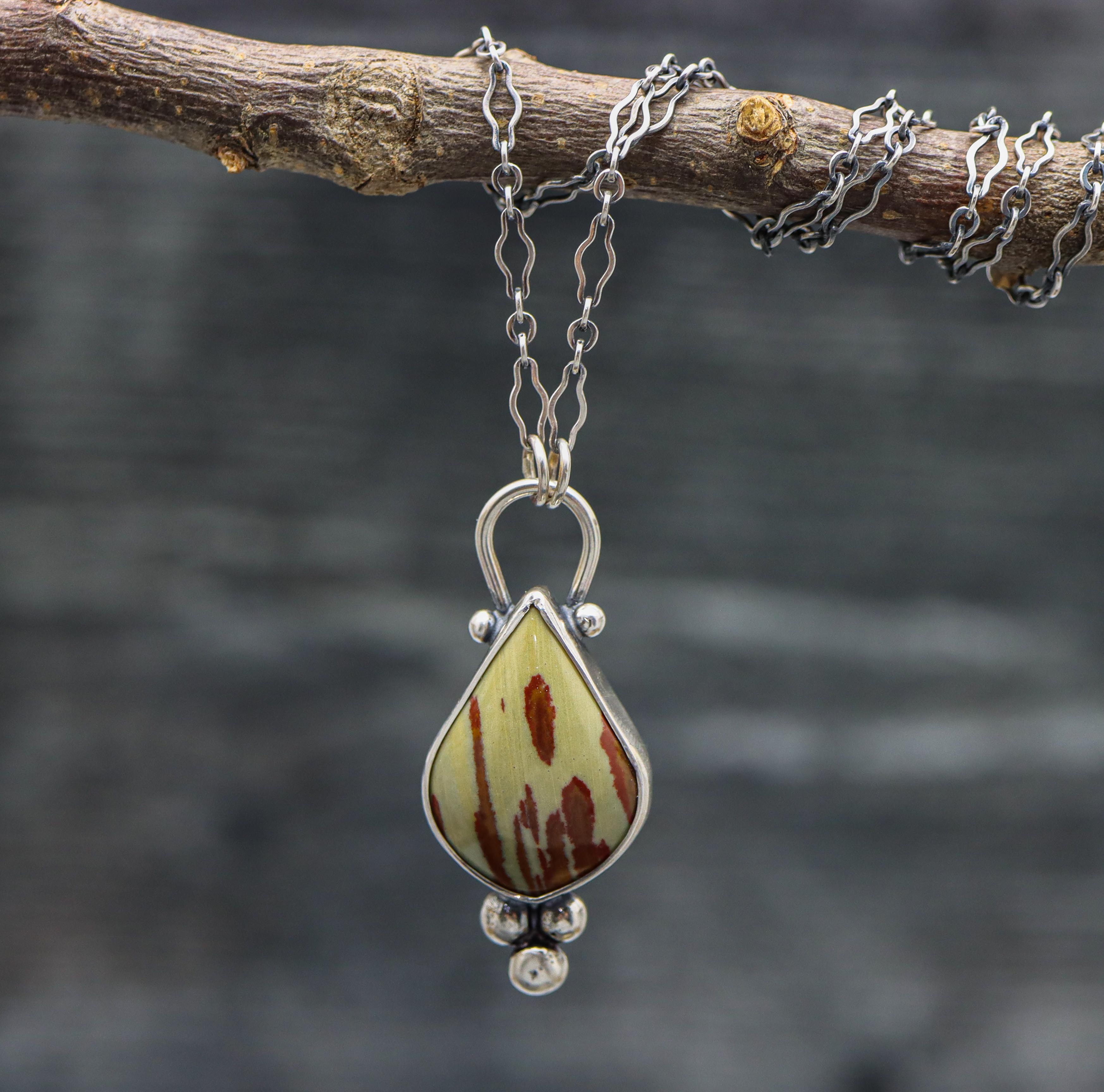 Owyhee Jasper Pendant Necklace in Sterling Silver