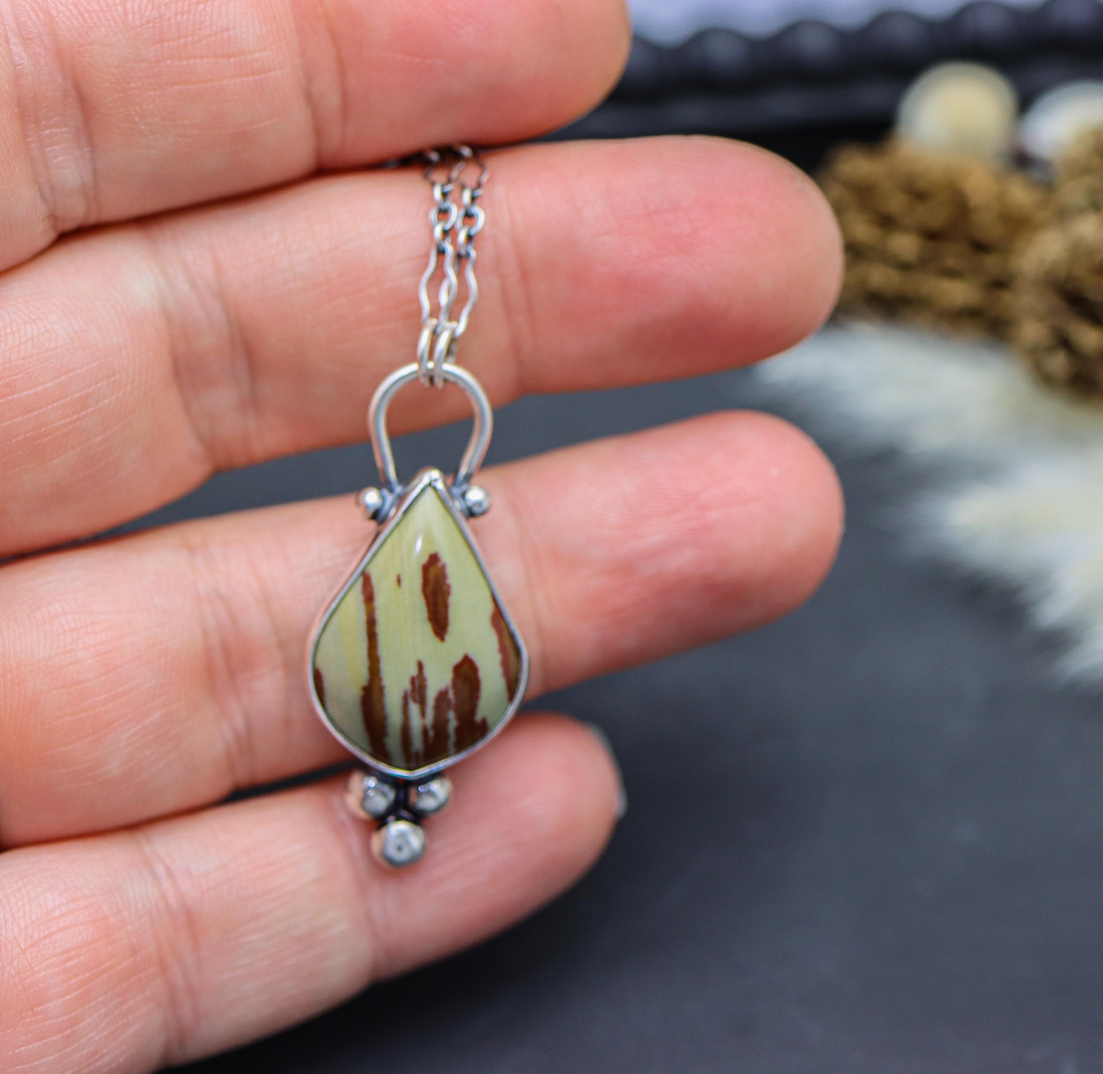 Owyhee Jasper Pendant Necklace in Sterling Silver