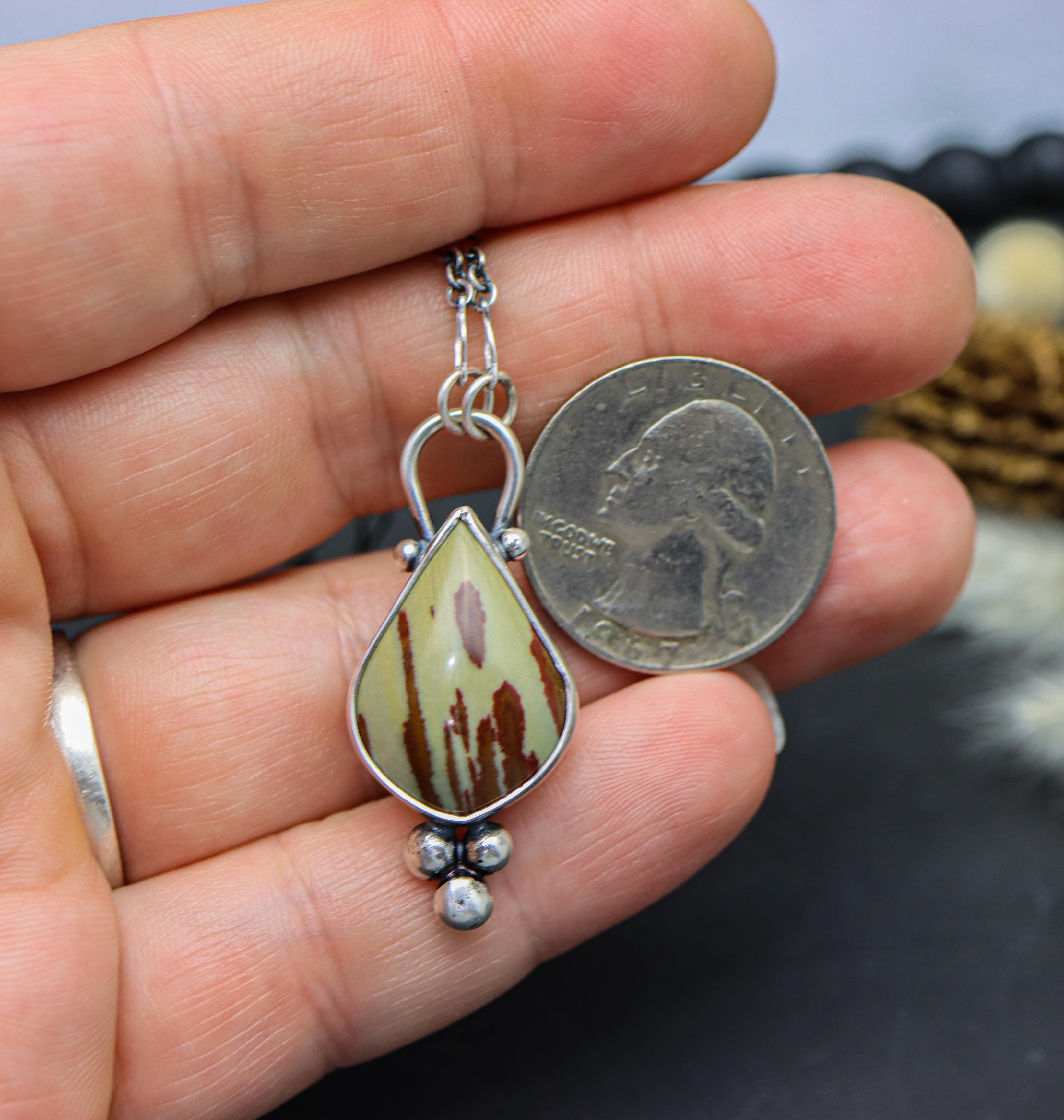 Owyhee Jasper Pendant Necklace in Sterling Silver