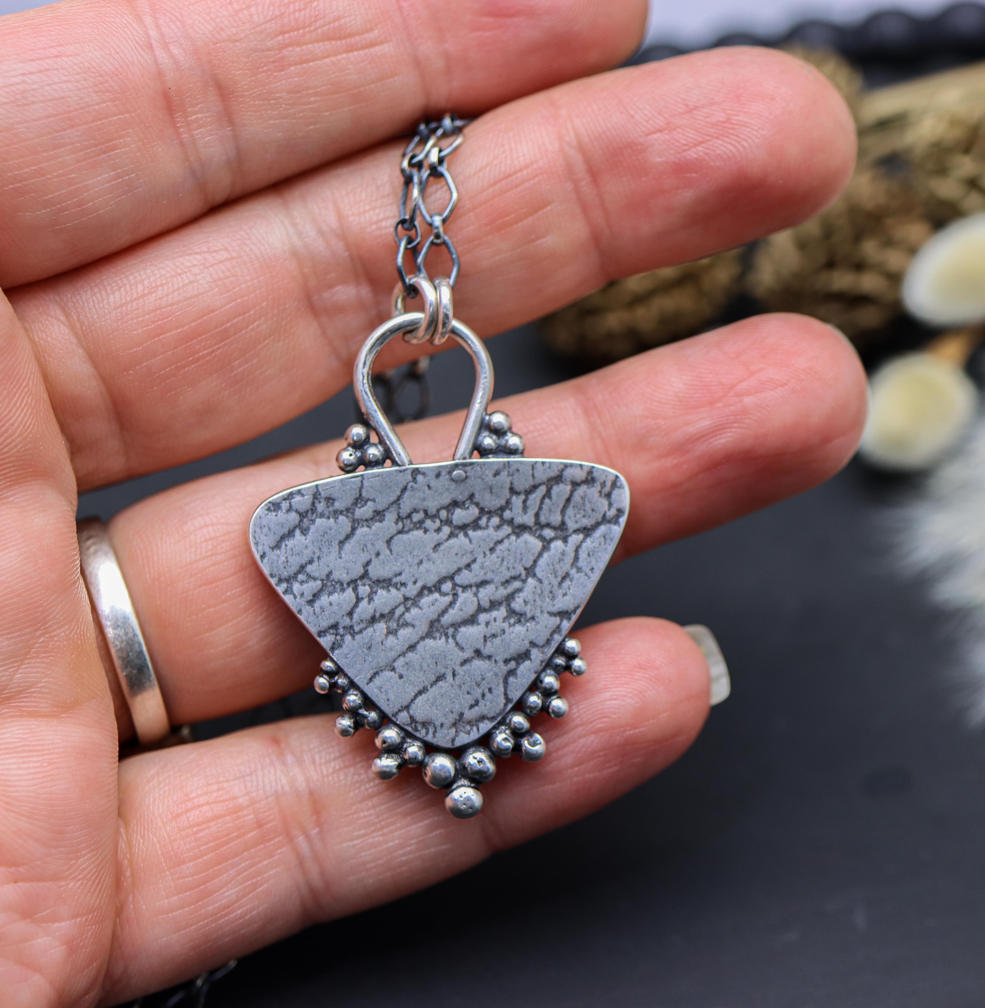 Chrysocolla Pendant Sterling Silver One Of a Kind Gemstone Necklace