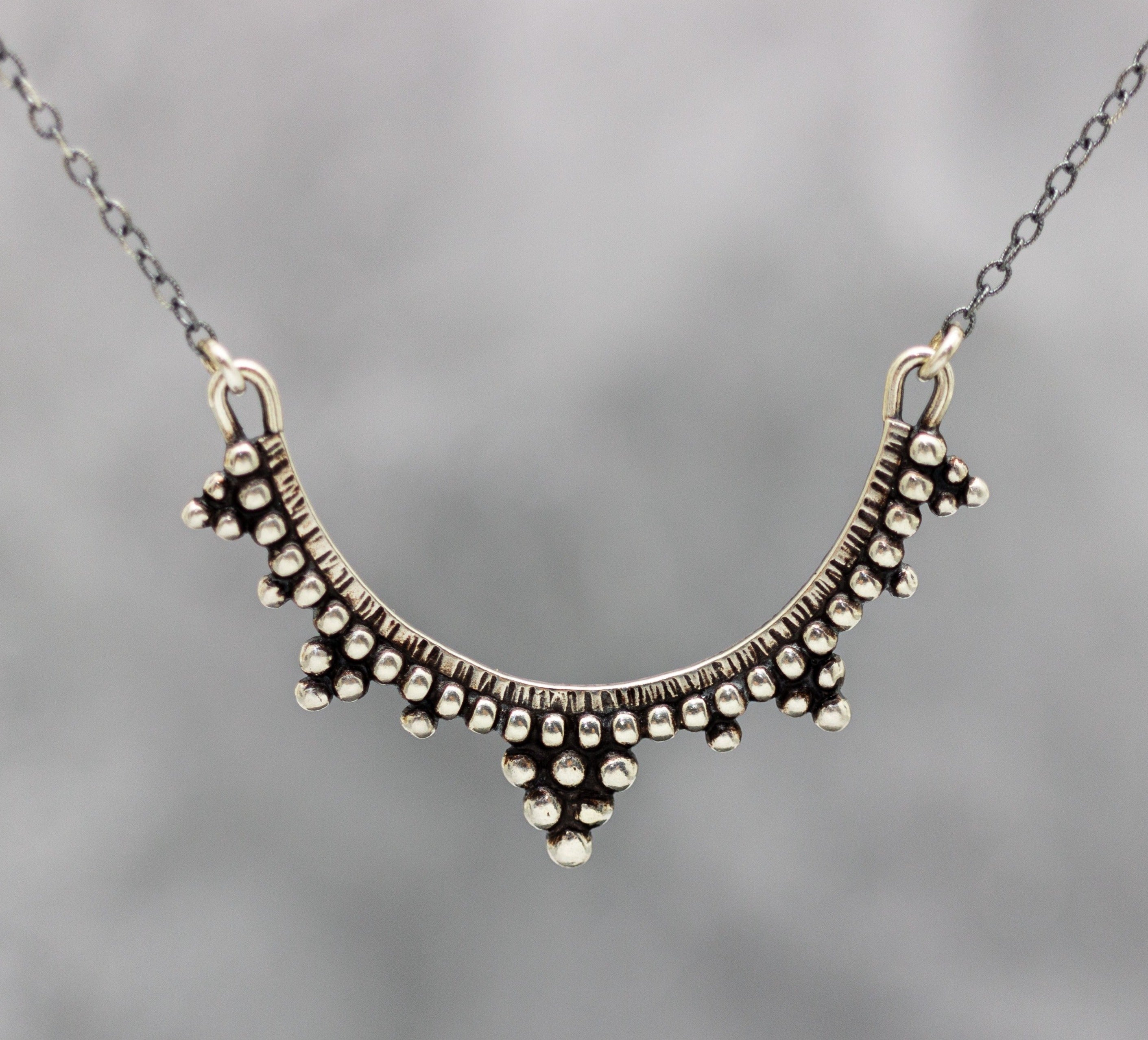 Medium Arc Necklace Sterling Silver and Fine Silver Made To Order