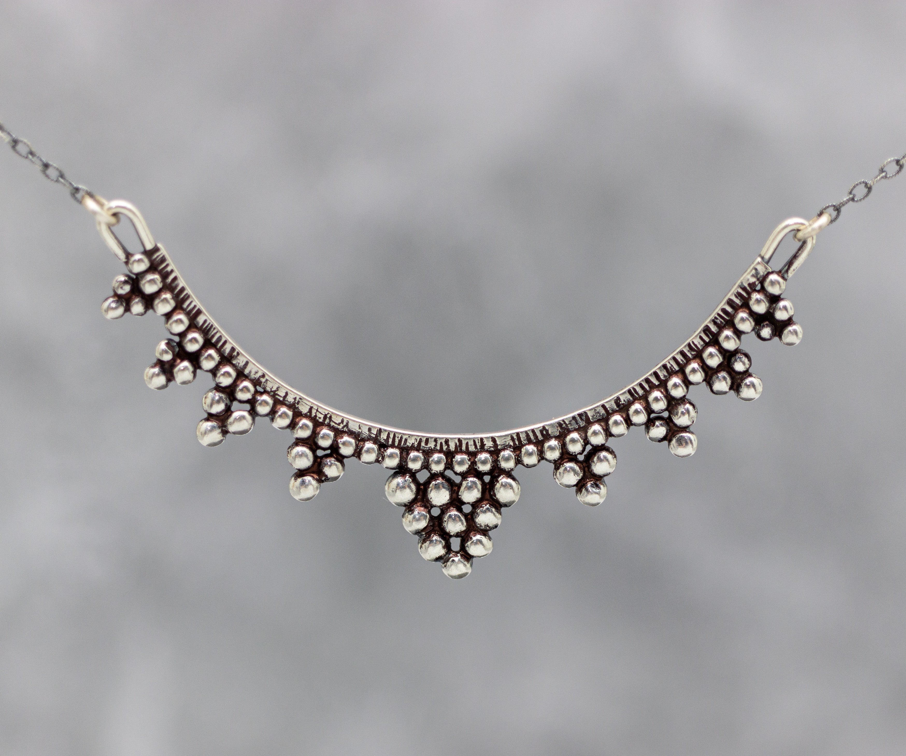 Wide Arc Necklace Sterling Silver and Fine Silver Version II Made to Order