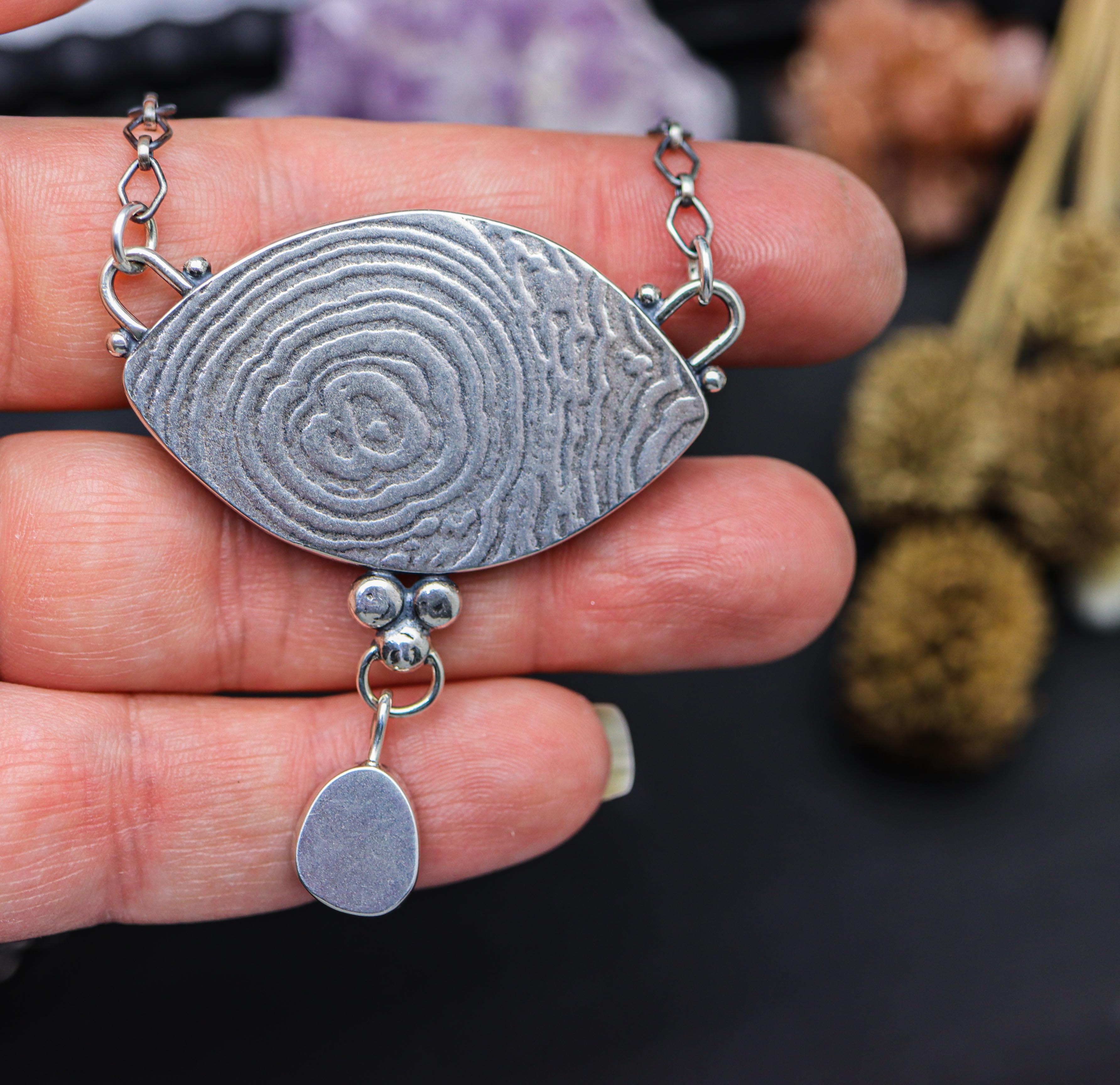 Laguna Agate and Guava Quartz Gemstone Necklace Sterling Silver