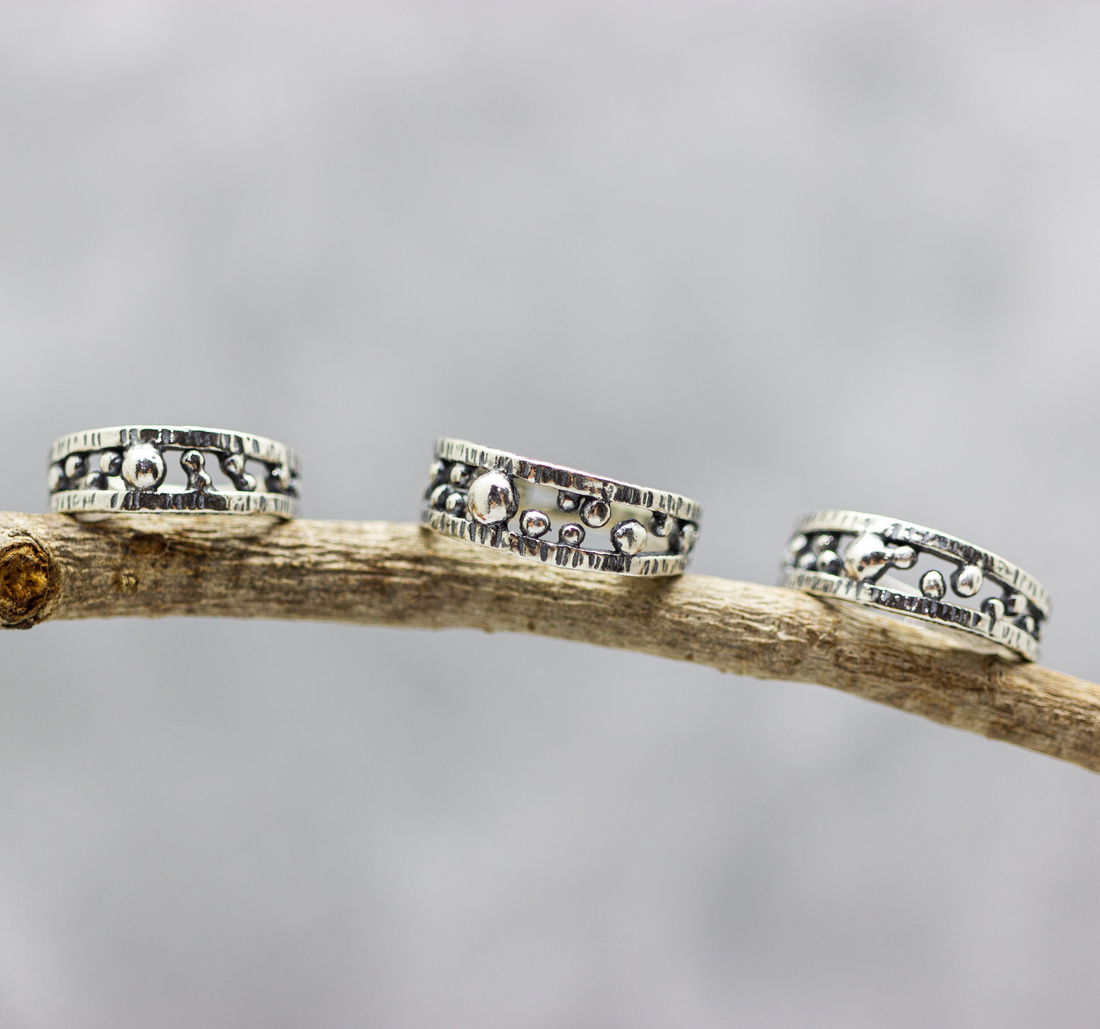 Bubbles Ring Sterling Silver Granulated Ring Made To Order