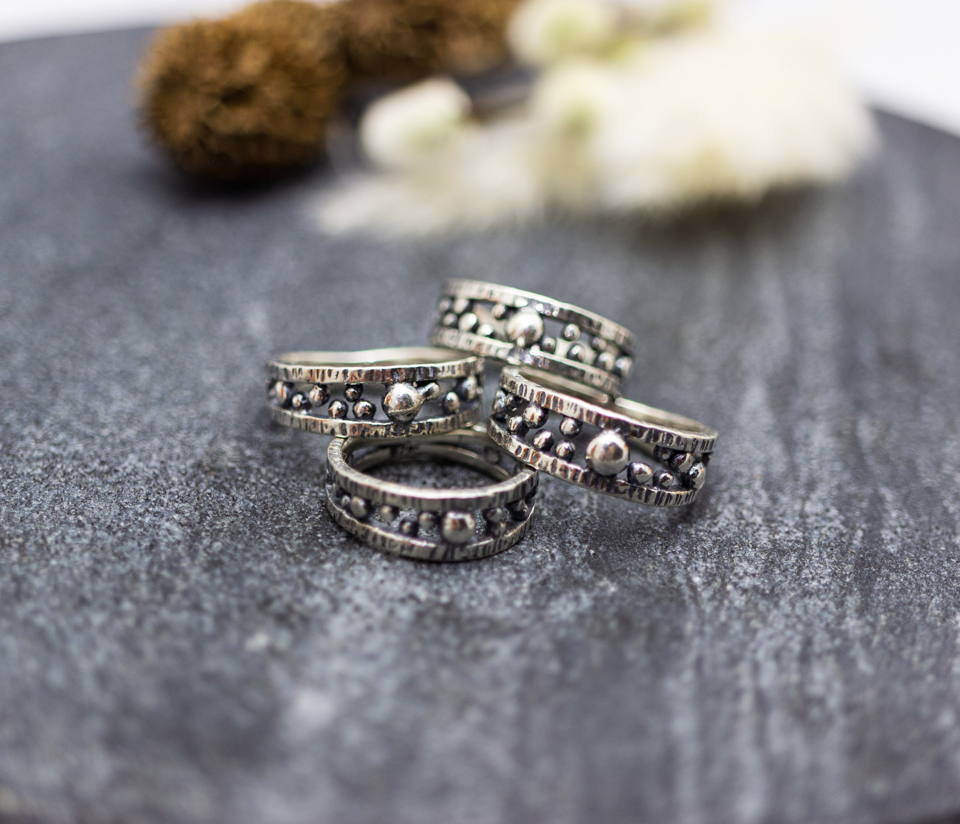 Bubbles Ring Sterling Silver Granulated Ring Made To Order