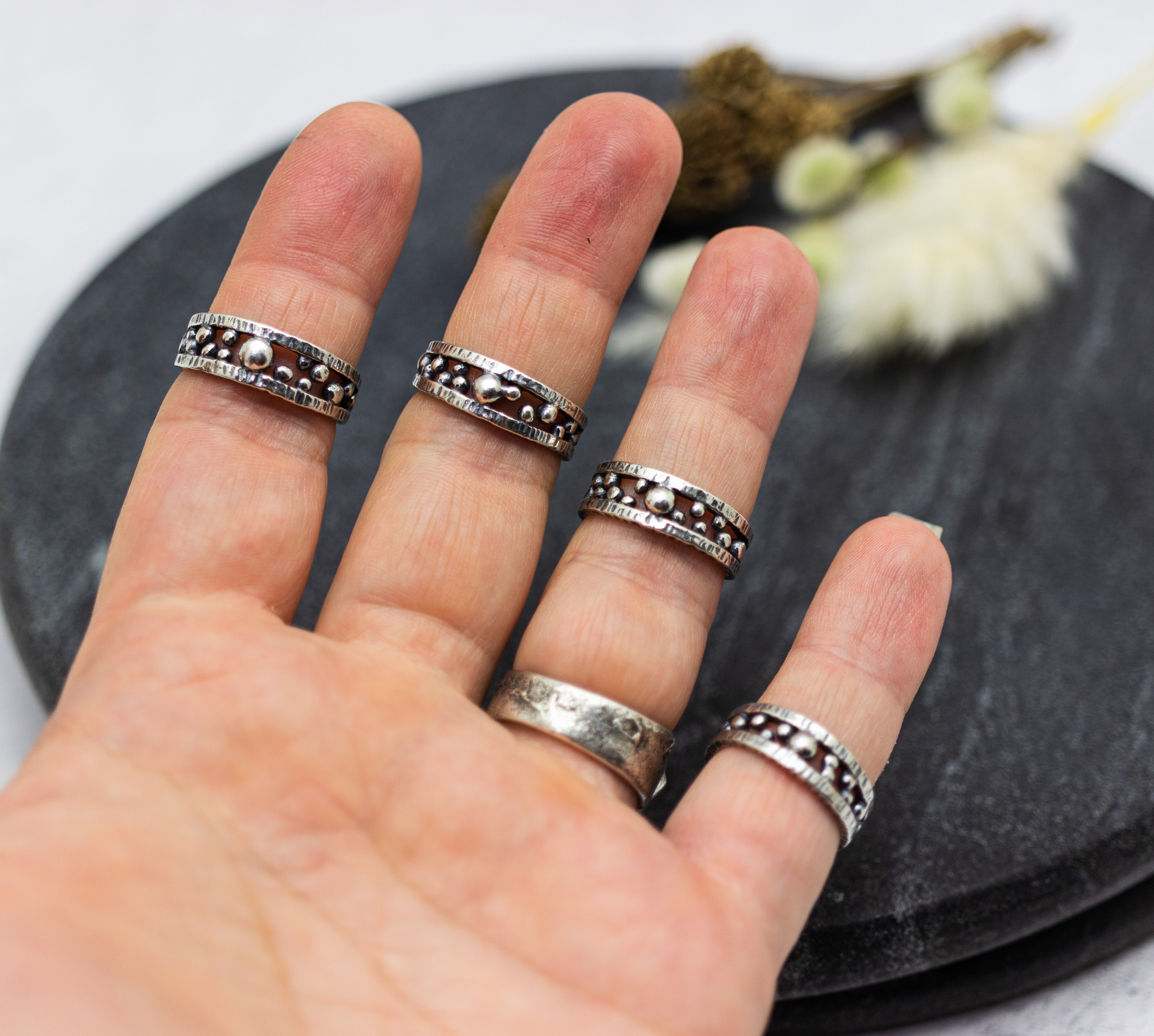 Bubbles Ring Sterling Silver Granulated Ring Made To Order