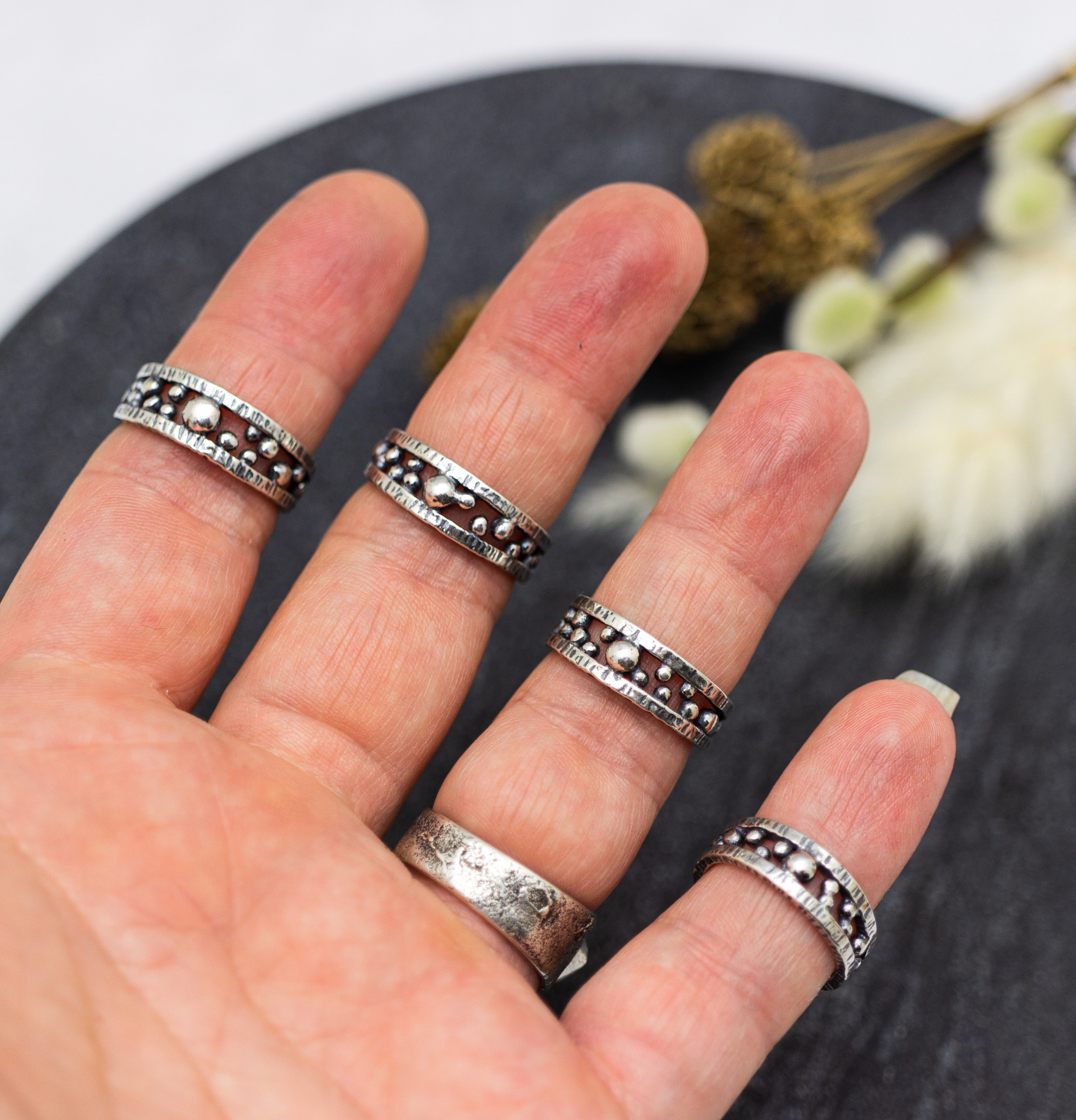 Bubbles Ring Sterling Silver Granulated Ring Made To Order