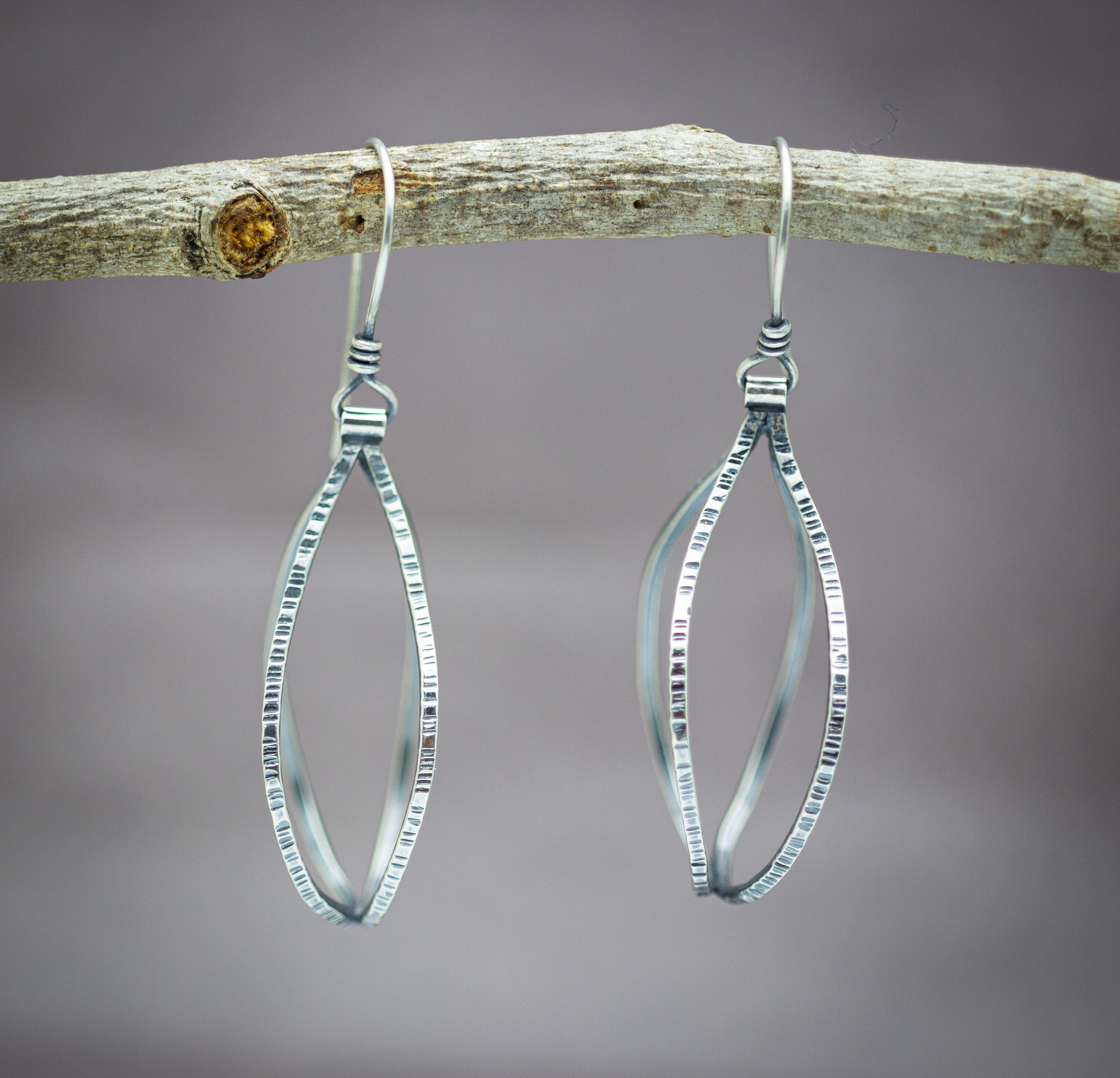 Swingy Double Hoop Drop Earrings Sterling Silver Made To Order