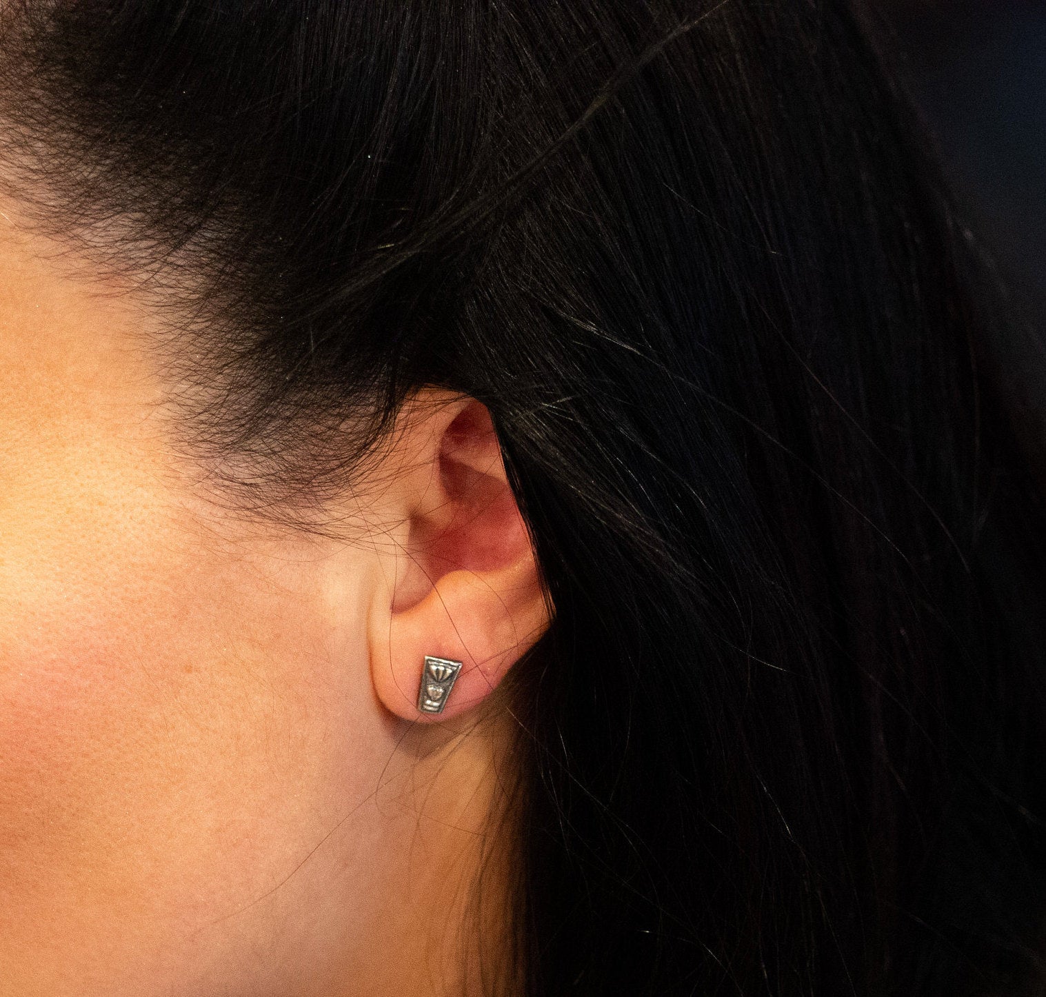 Heart Stud Earrings Fine and Sterling Silver