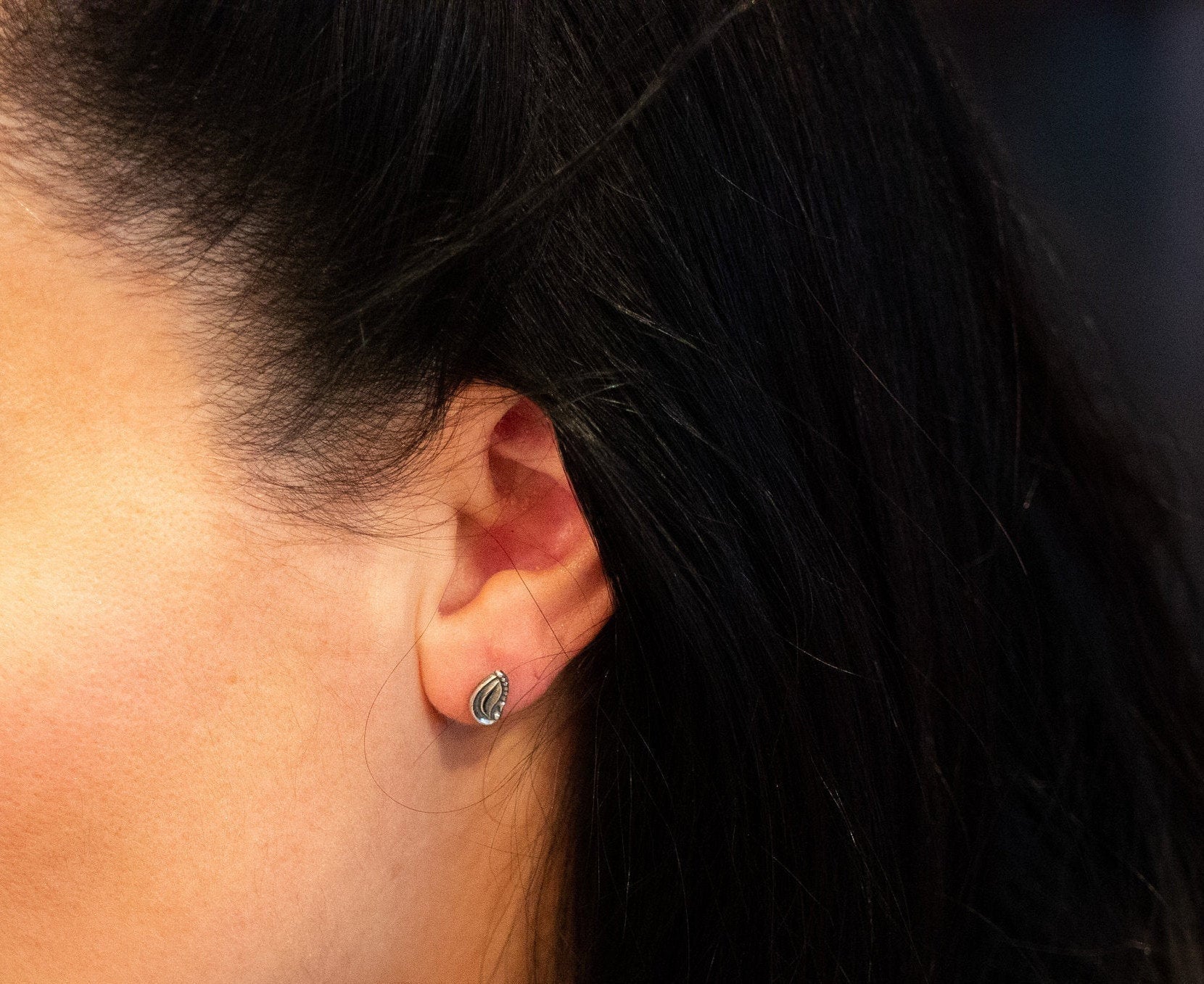 Leaf Stud Earrings Fine and Sterling Silver