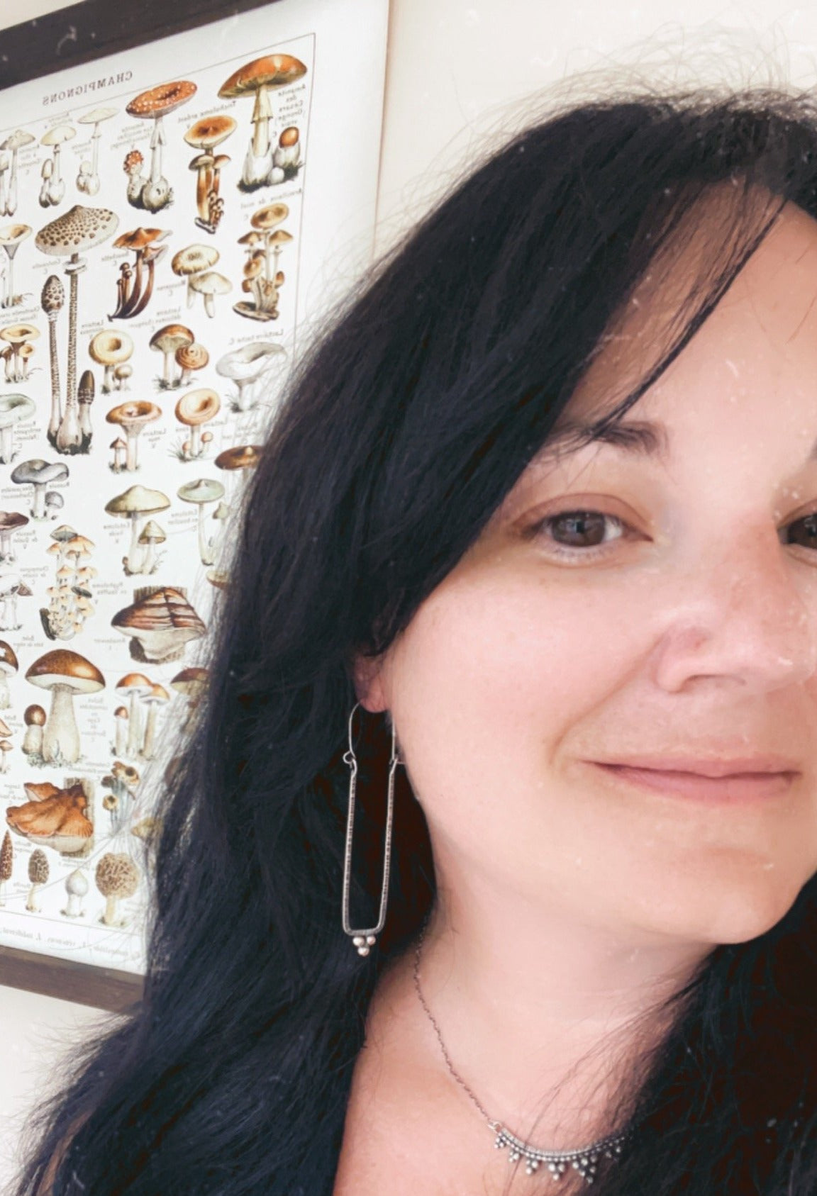 Narrow Rectangle Granulated Hoop Earrings in Sterling Silver Made To Order