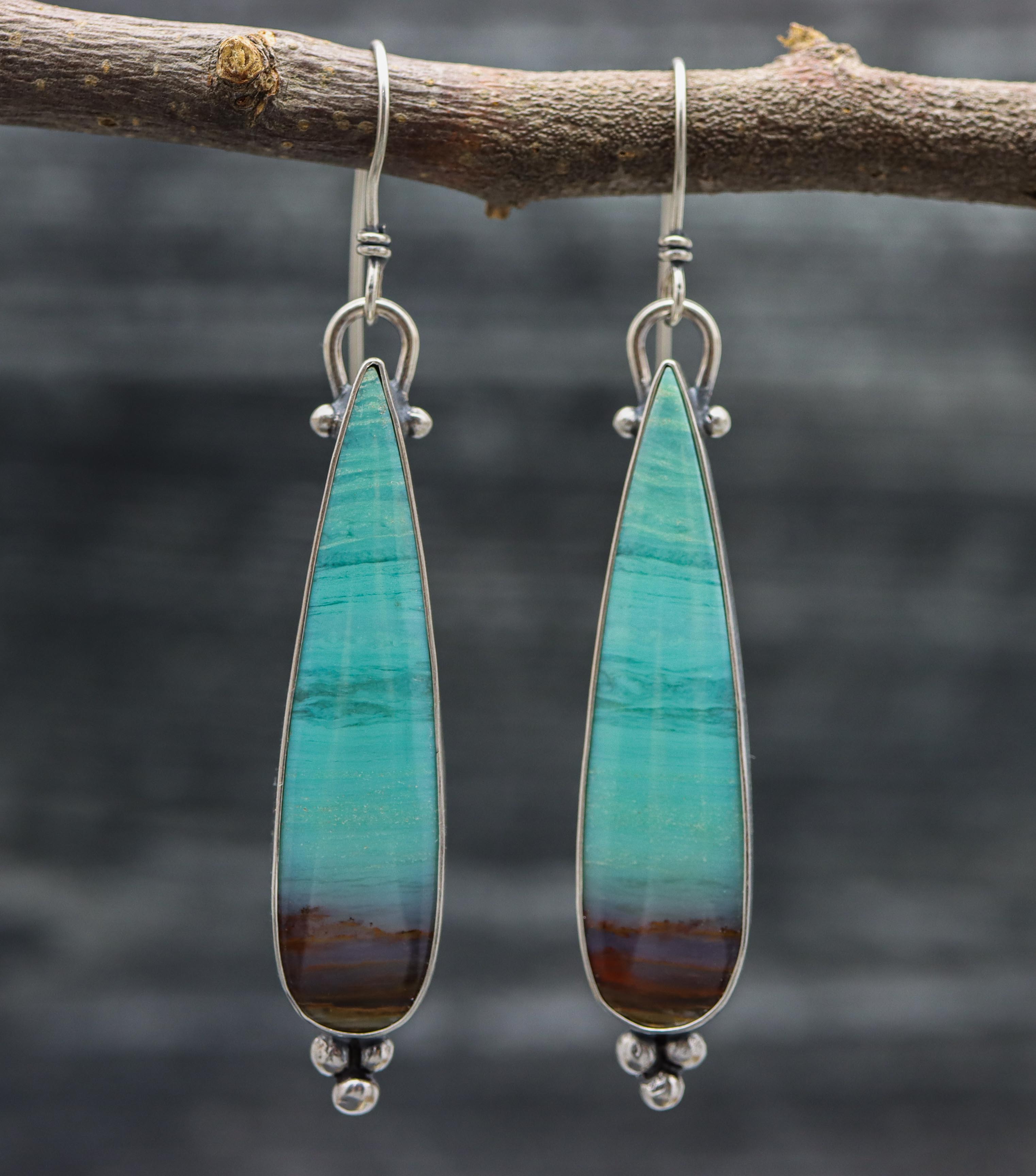 Silver and Stone Earrings