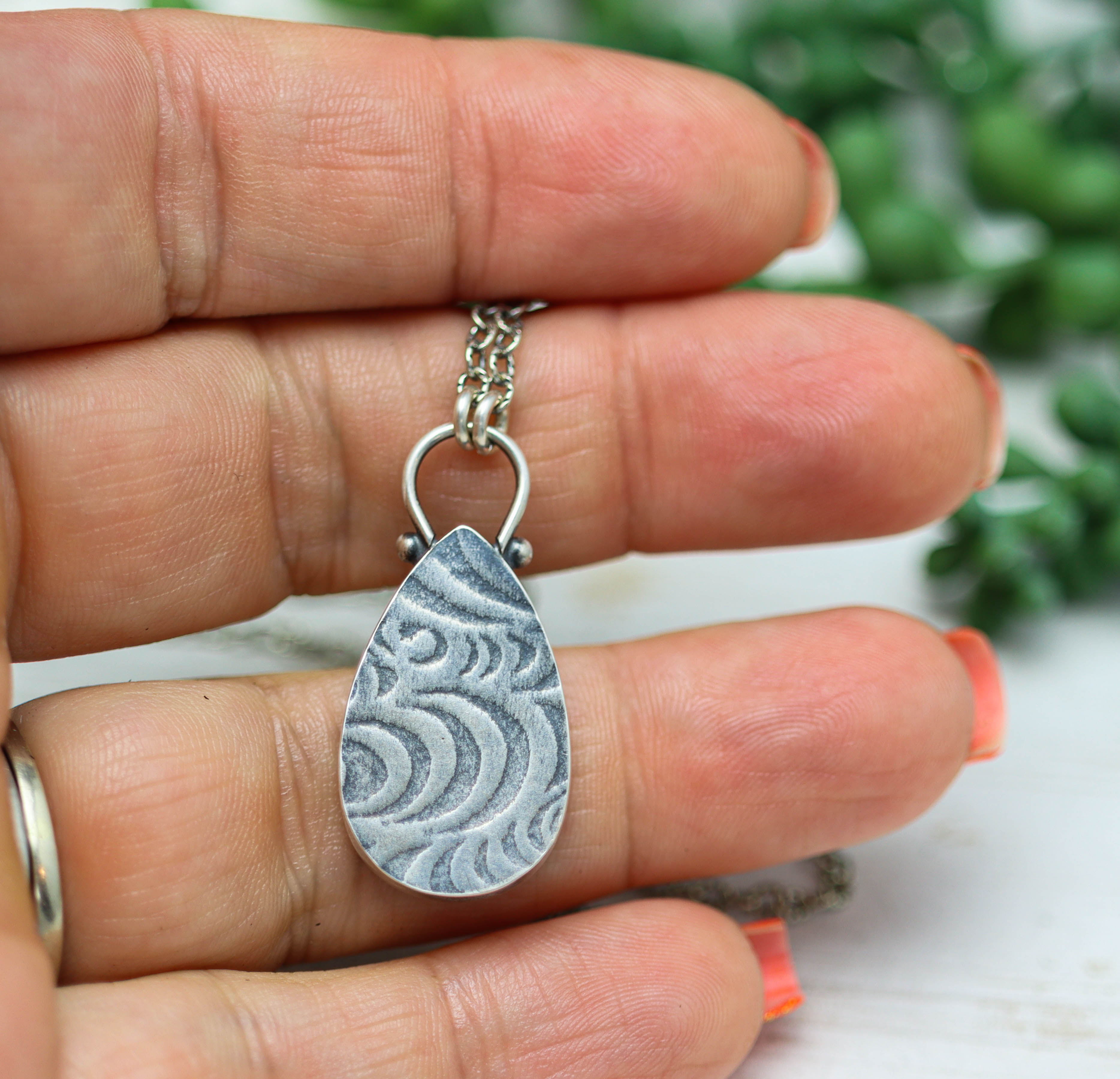 Petrified Opal Wood Pendant Sterling Silver Gemstone Necklace