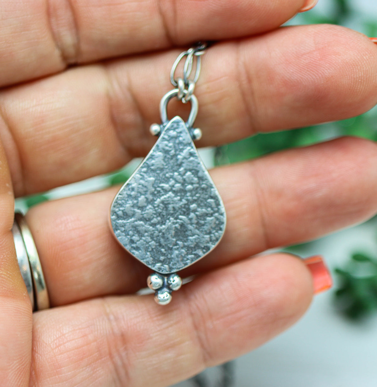 Polychrome Jasper Pendant Necklace in Sterling Silver