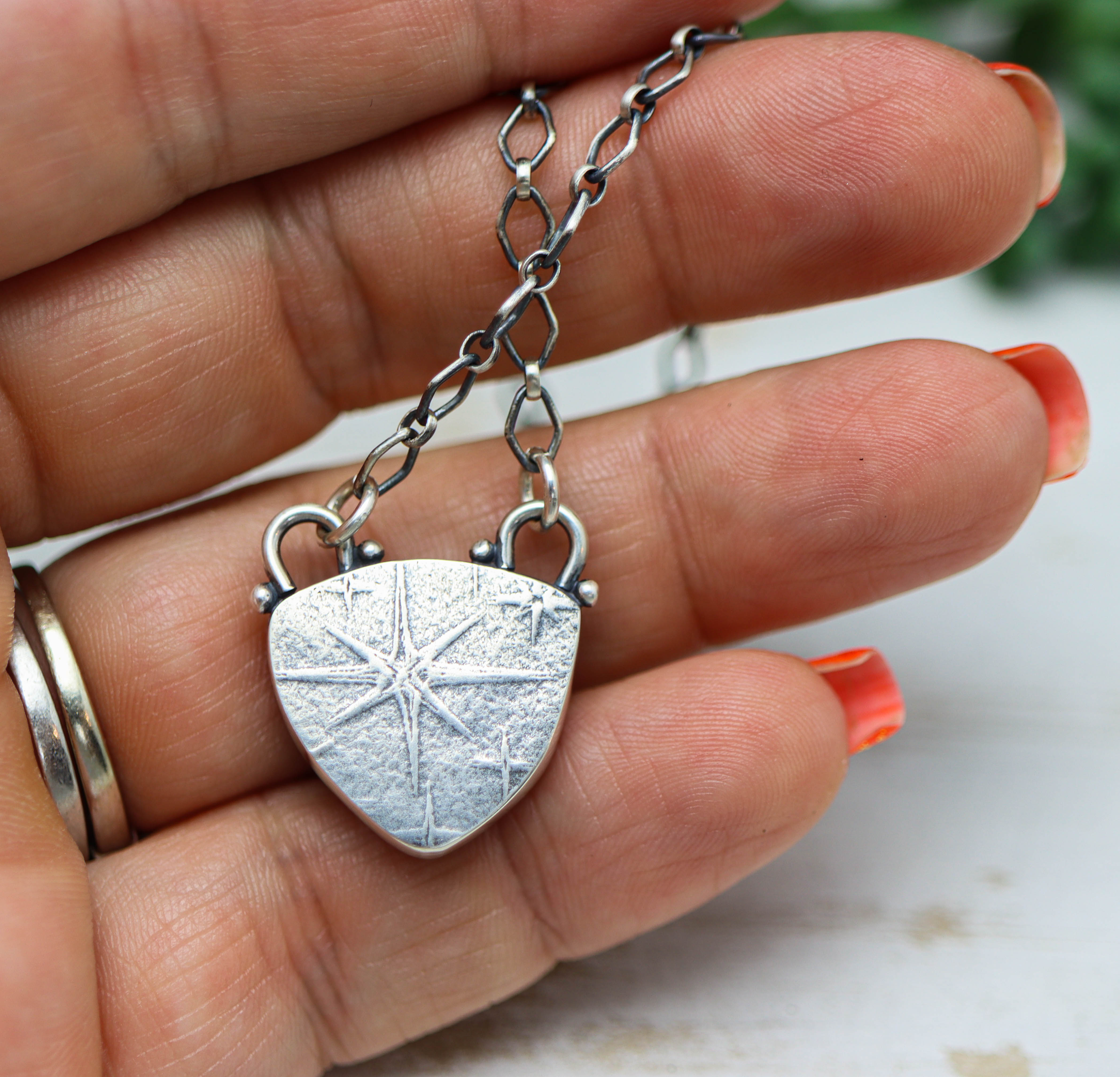 Watermelon Tourmaline Slice Pendant Necklace in Sterling Silver
