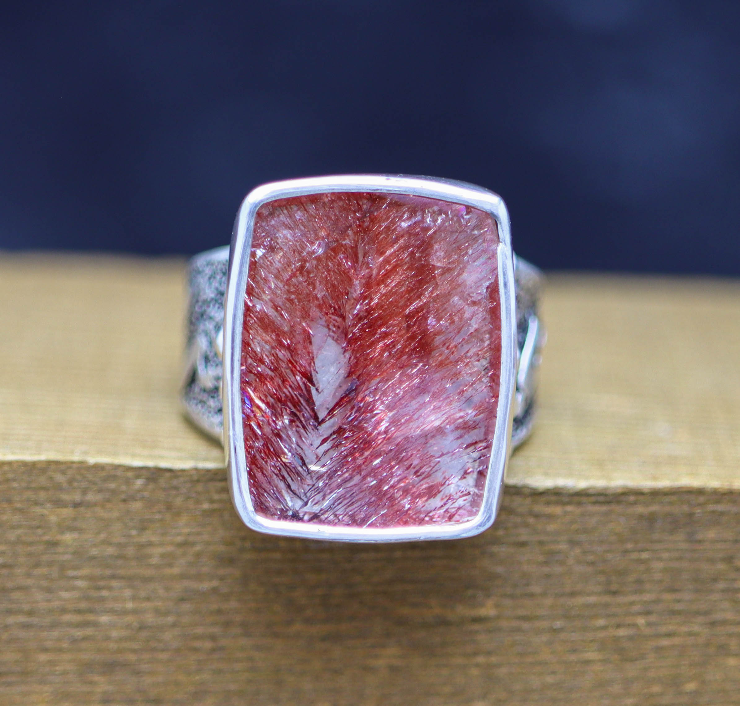 Super Seven Sterling Silver Wide Band Ring