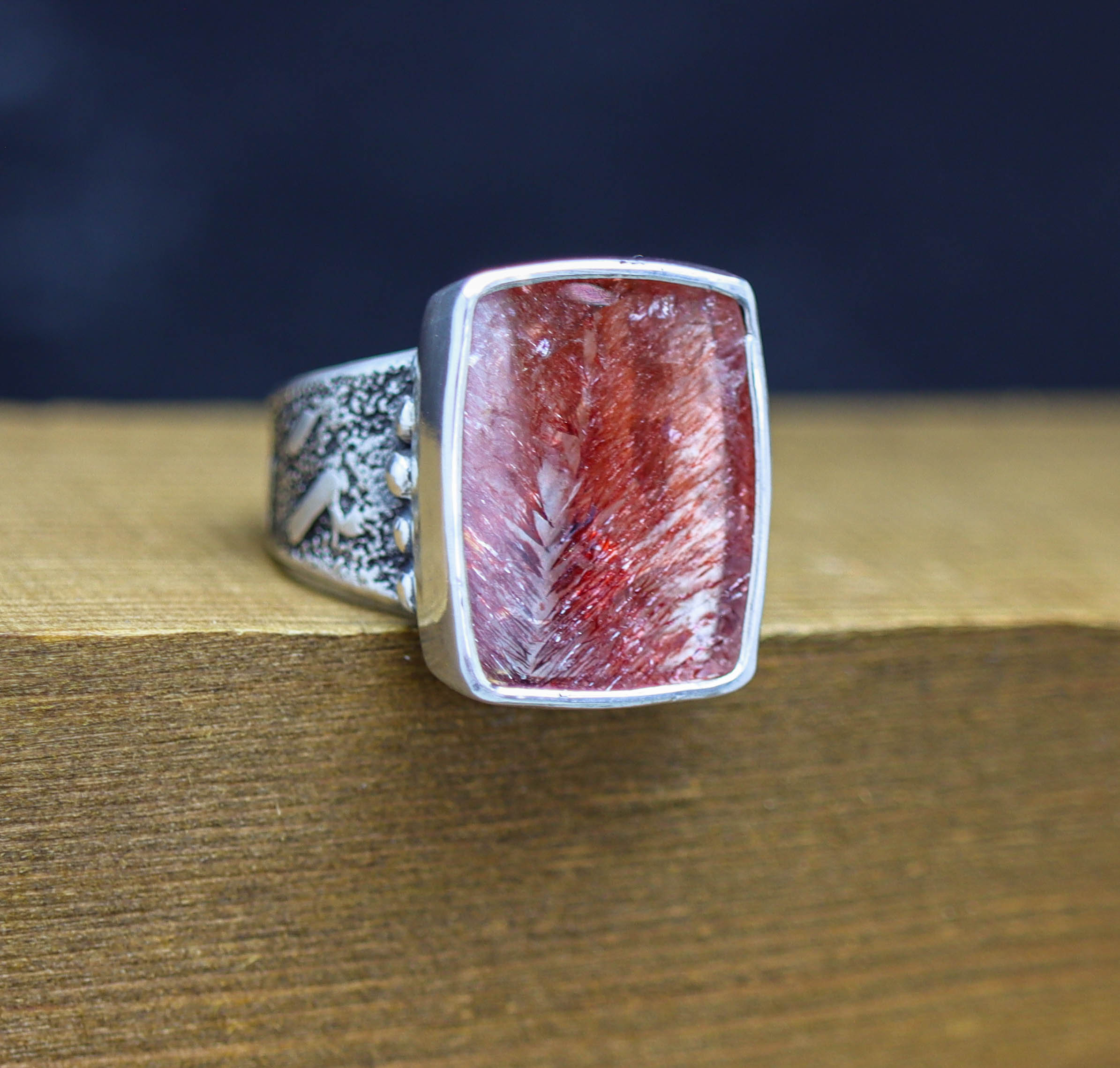 Super Seven Sterling Silver Wide Band Ring