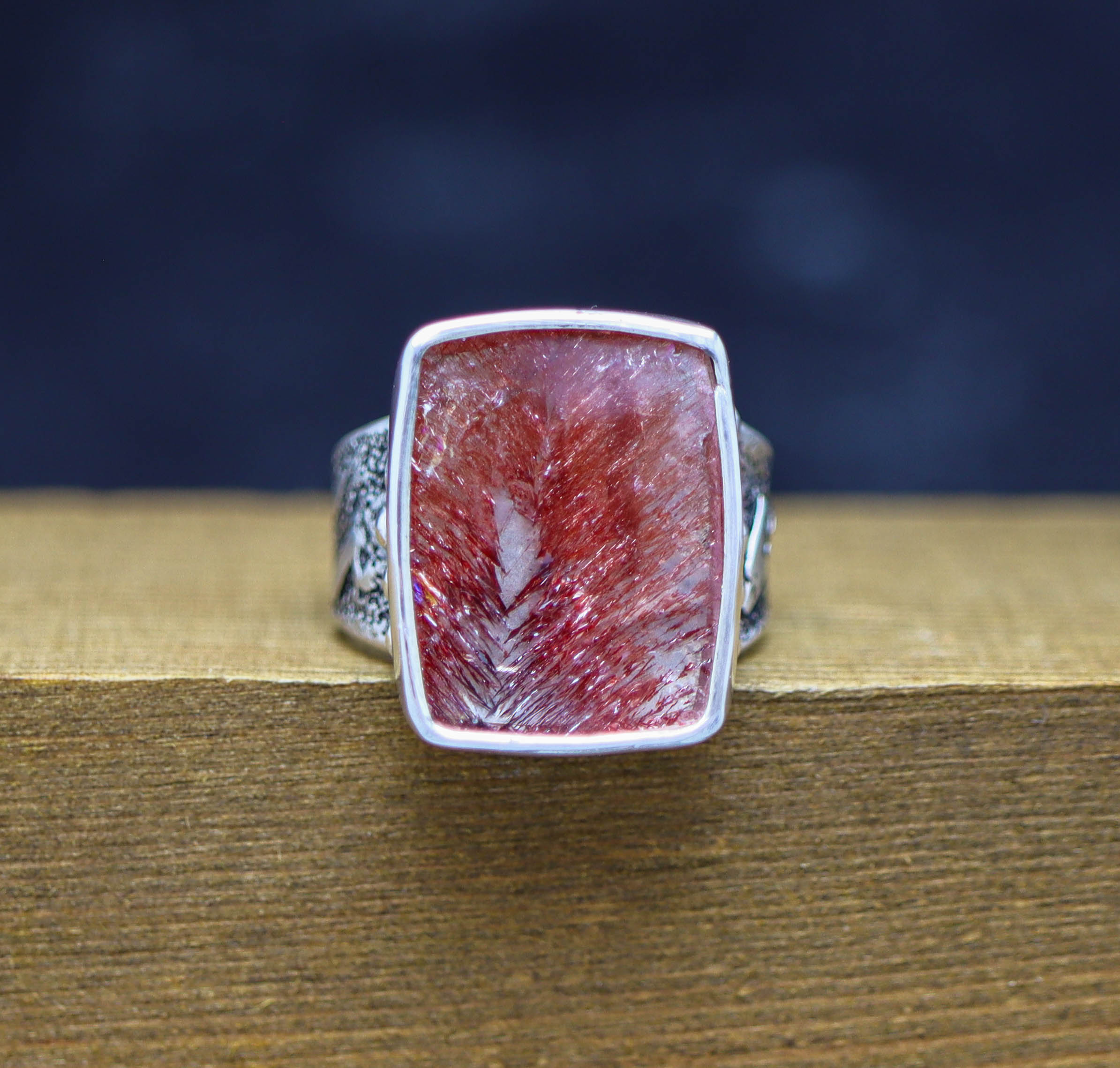 Super Seven Sterling Silver Wide Band Ring