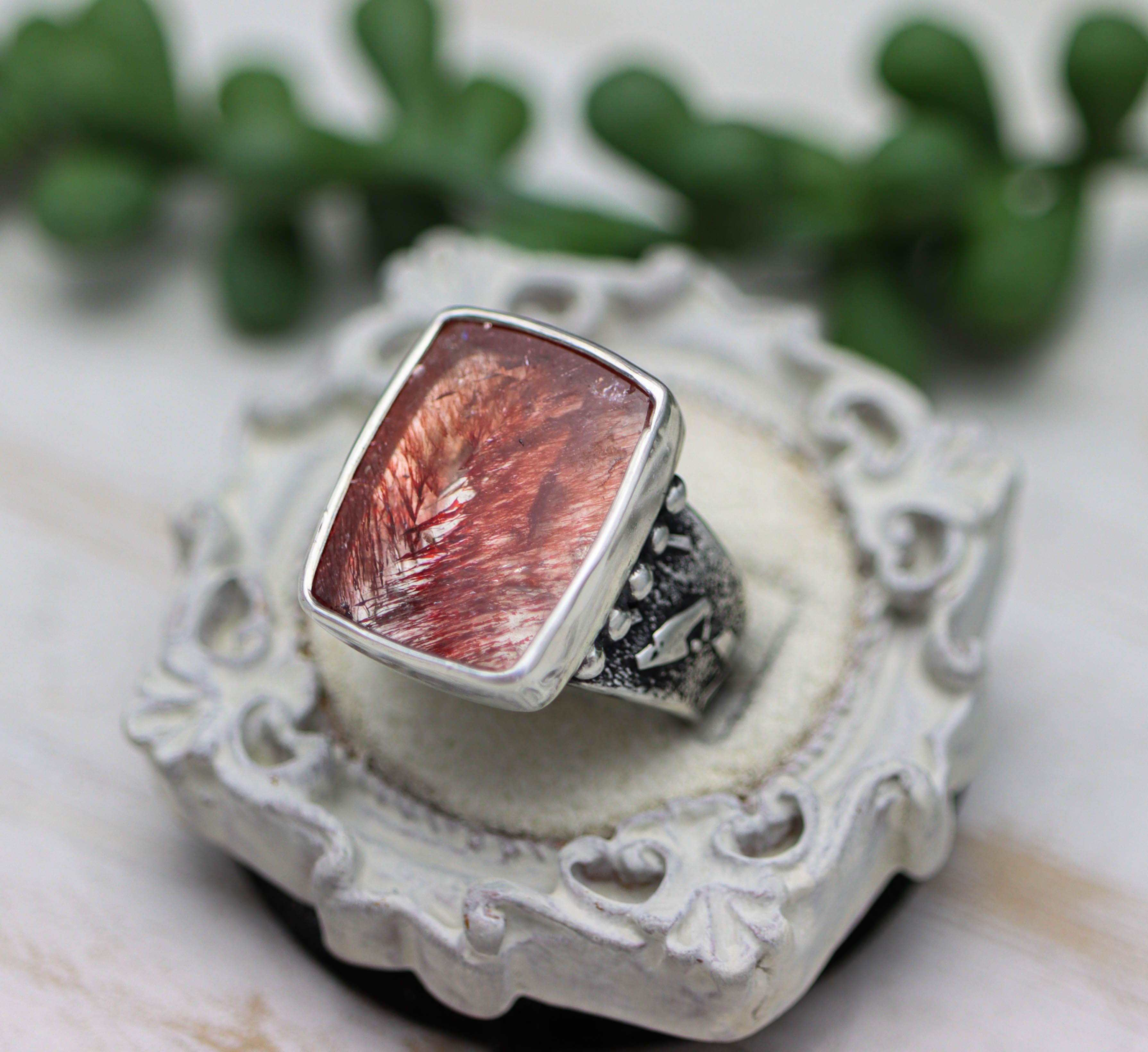 Super Seven Sterling Silver Wide Band Ring