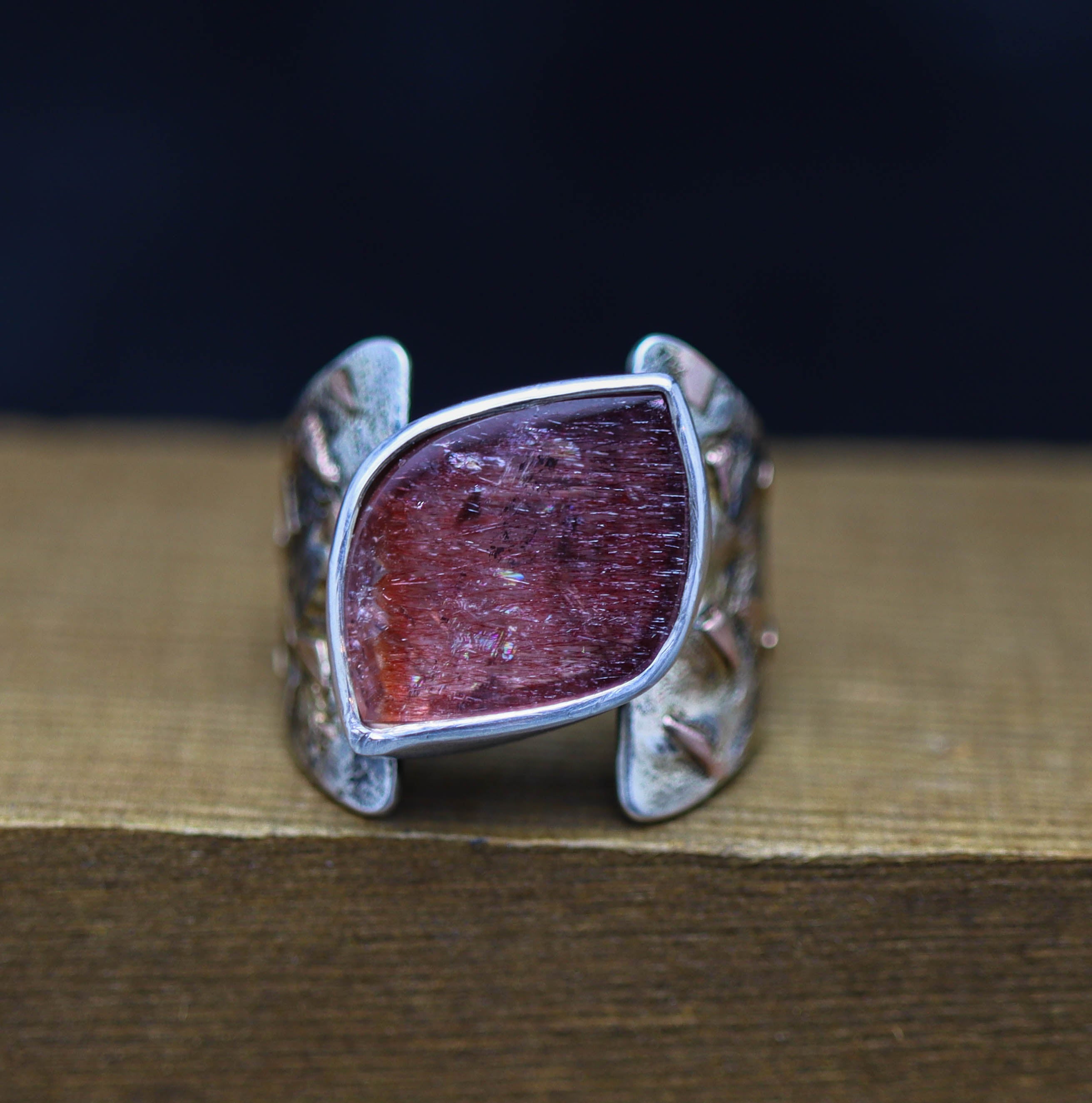 Super Seven Ring with Fused 14k Rose Gold in Sterling Silver
