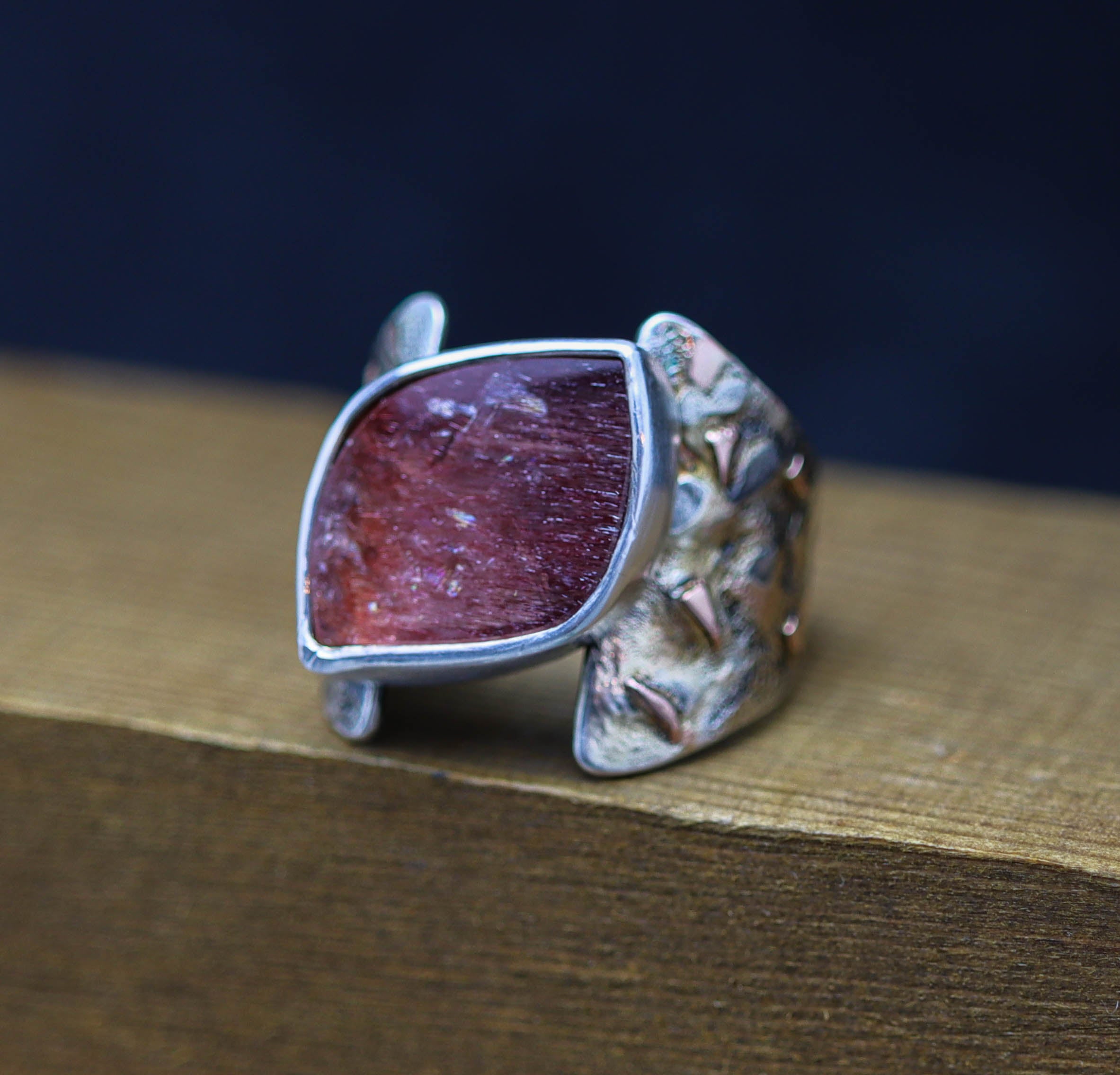Super Seven Ring with Fused 14k Rose Gold in Sterling Silver
