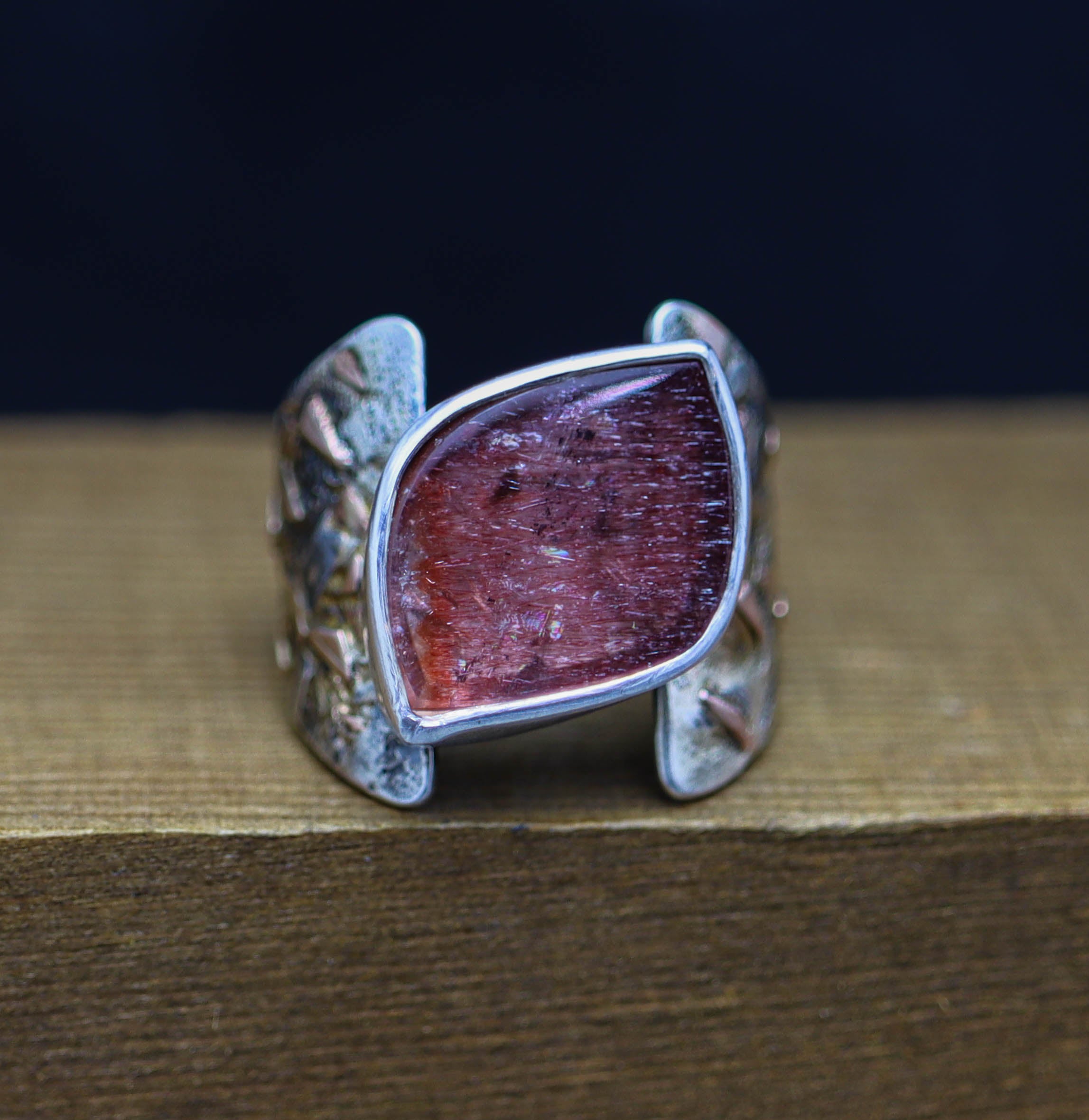 Super Seven Ring with Fused 14k Rose Gold in Sterling Silver