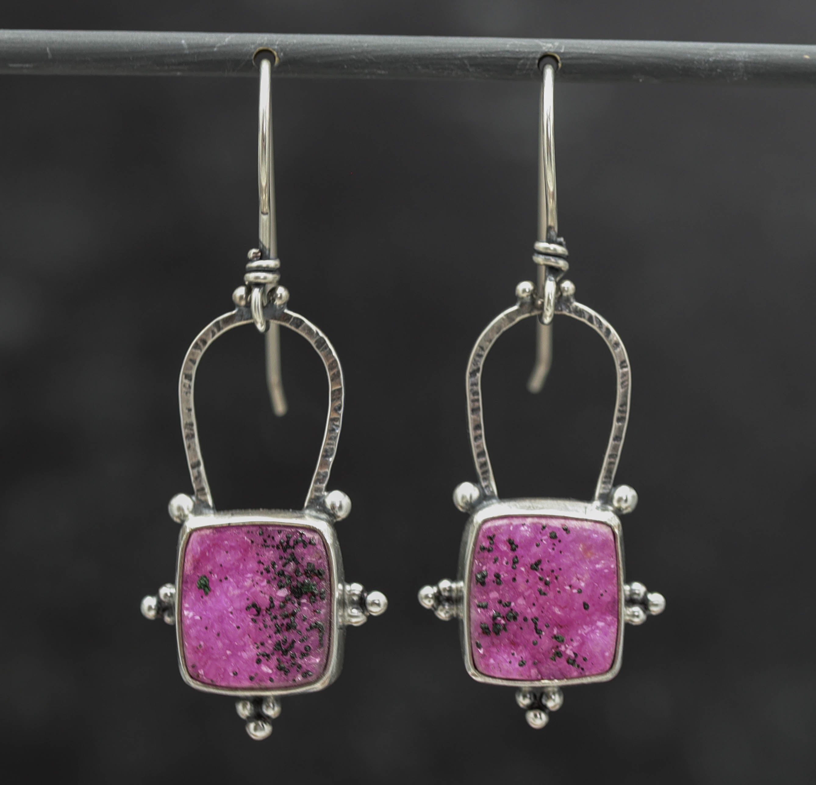 Cobalto Calcite Sterling Silver Dangle Earrings