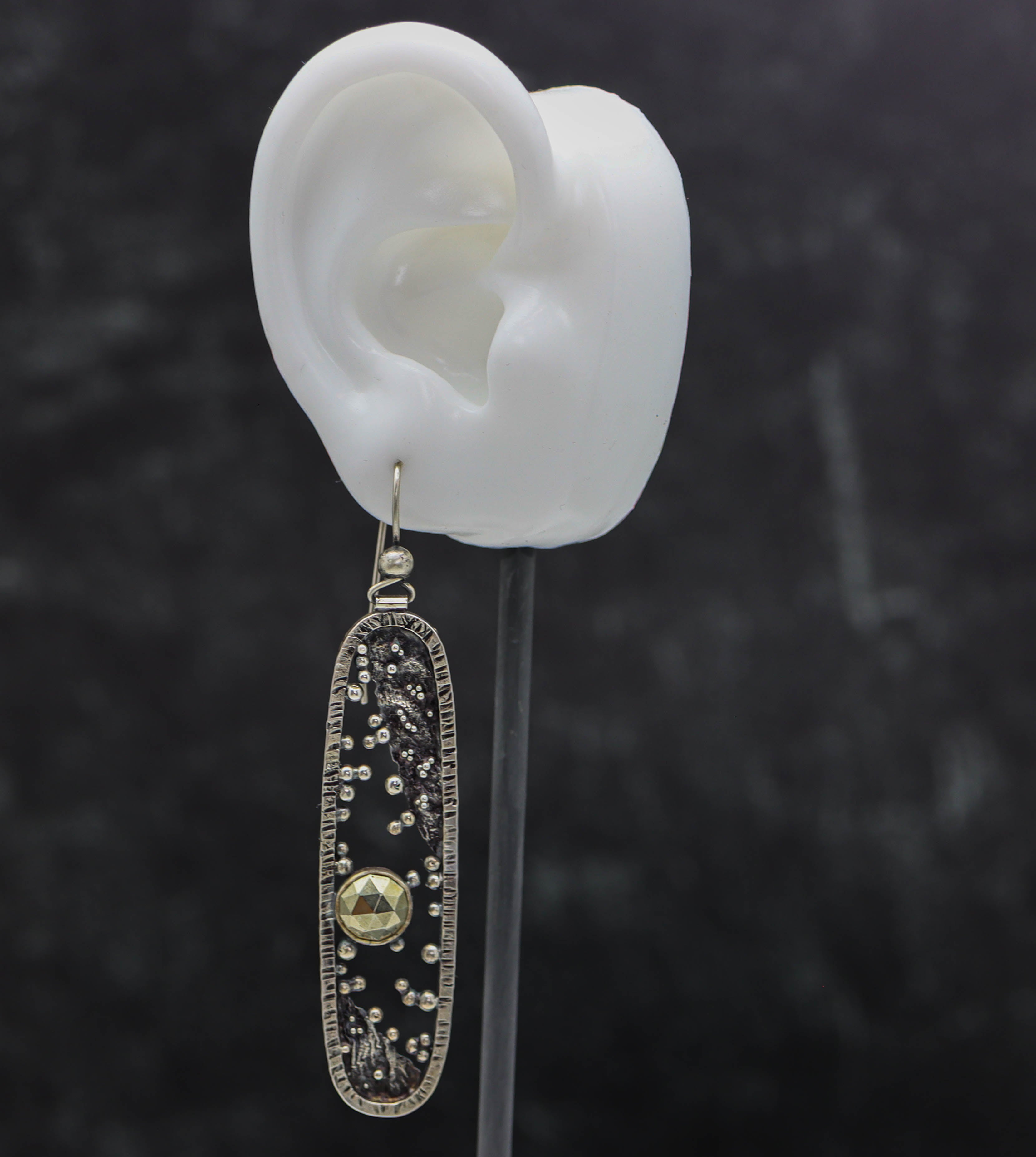 Pyrite Reticulation and Granulation Earrings