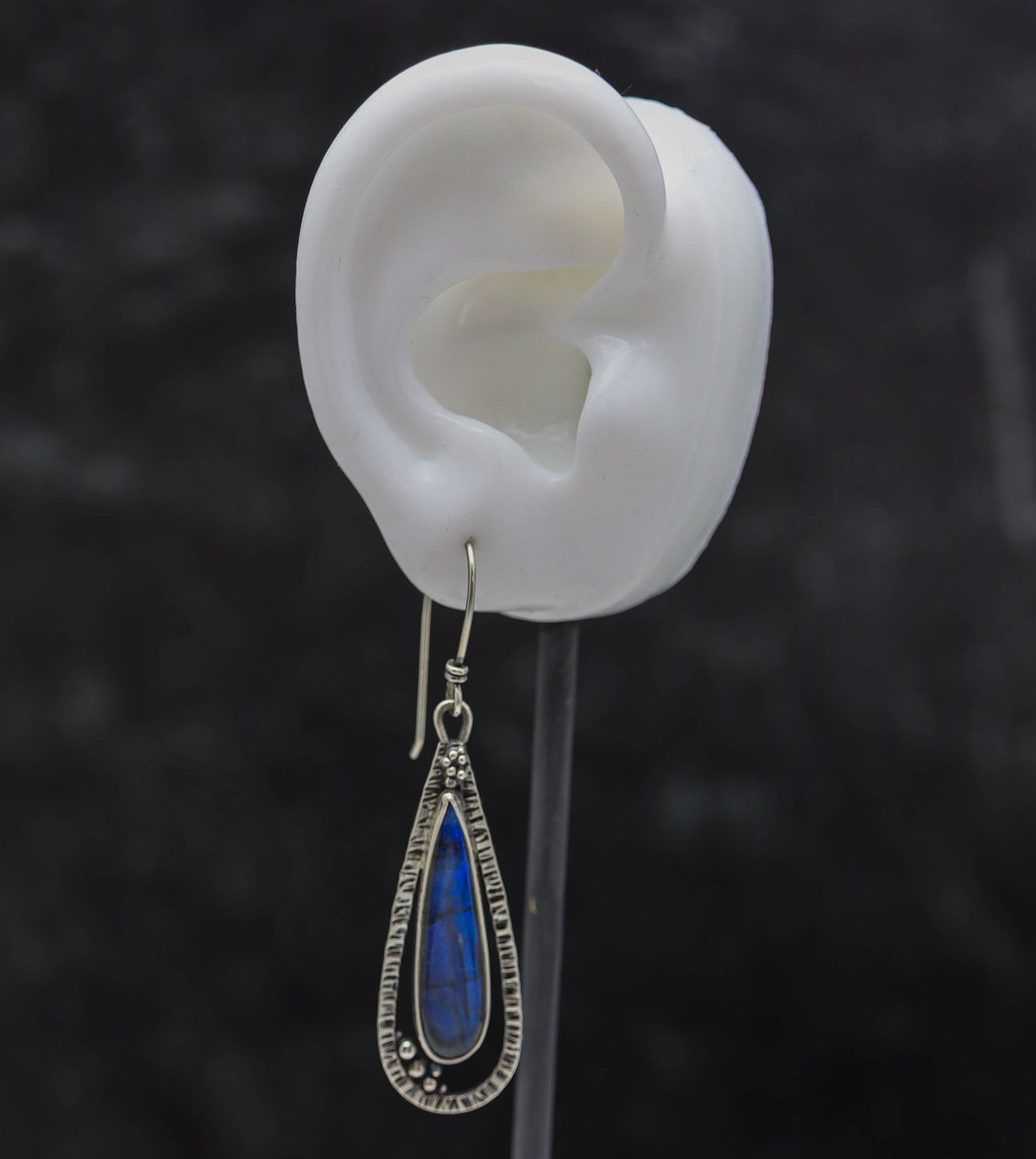 Labradorite Dangle Earrings Sterling Silver