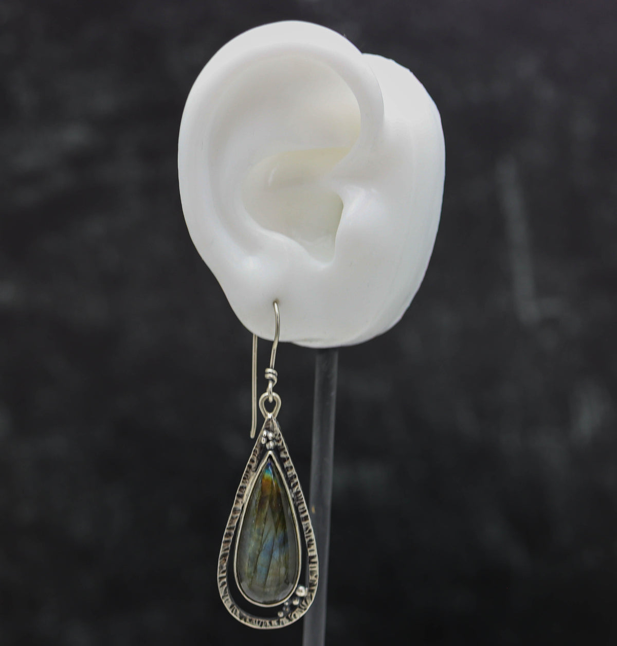 Labradorite Dangle Earrings Sterling Silver