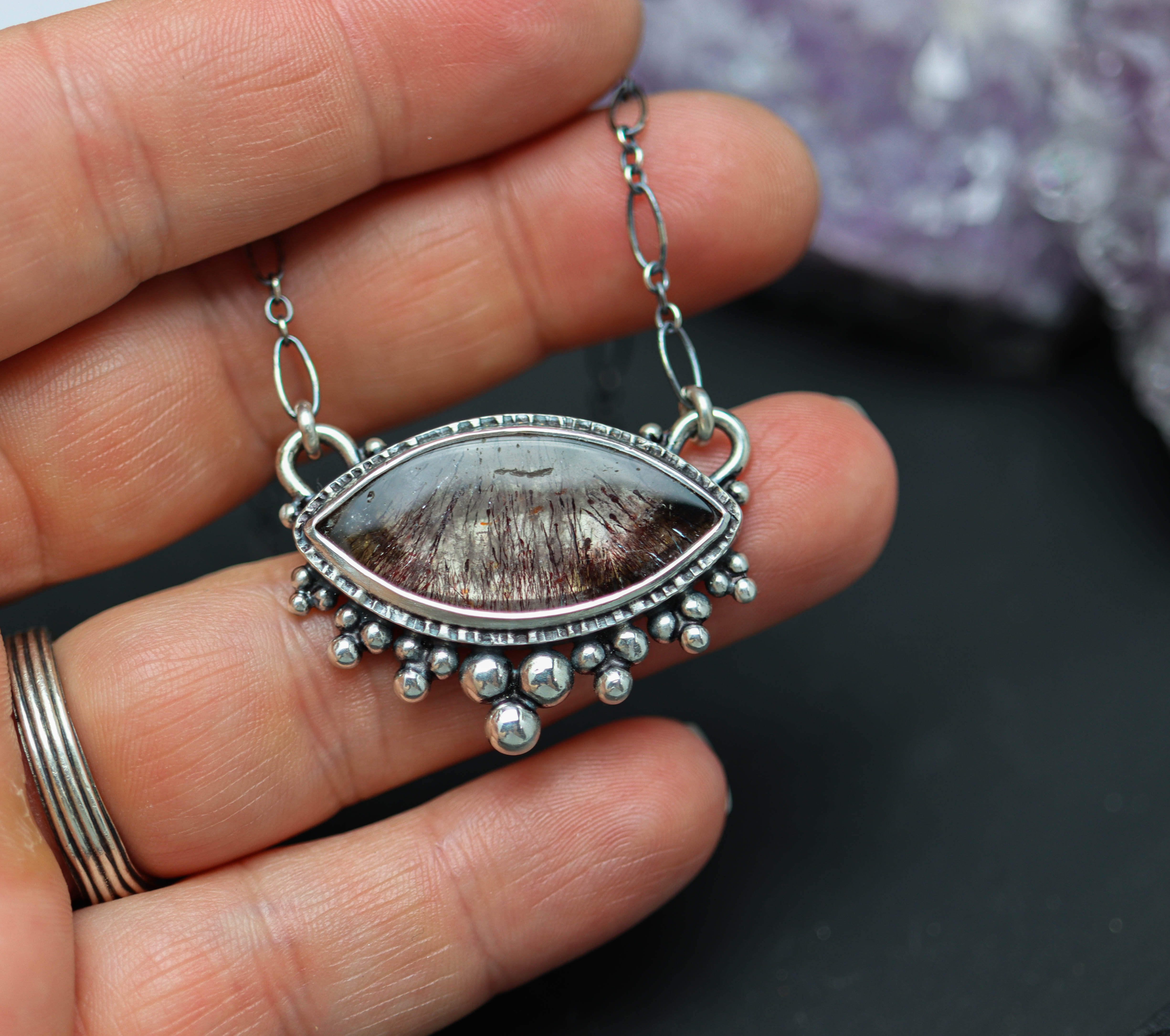 Super Seven or Melody Stone Pendant Sterling Silver Gemstone