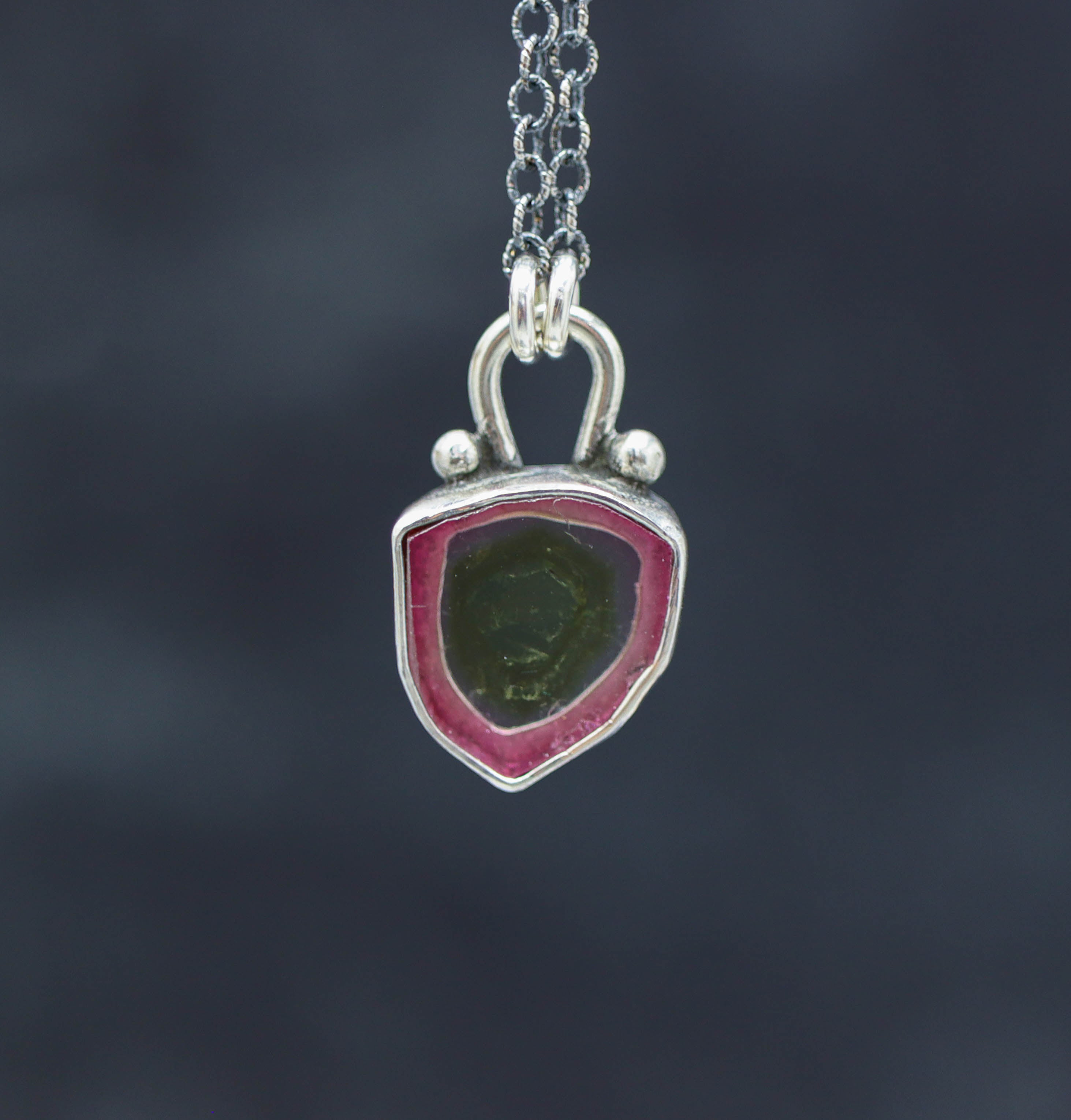 Watermelon Tourmaline and discount Garnet Sterling Silver Necklace