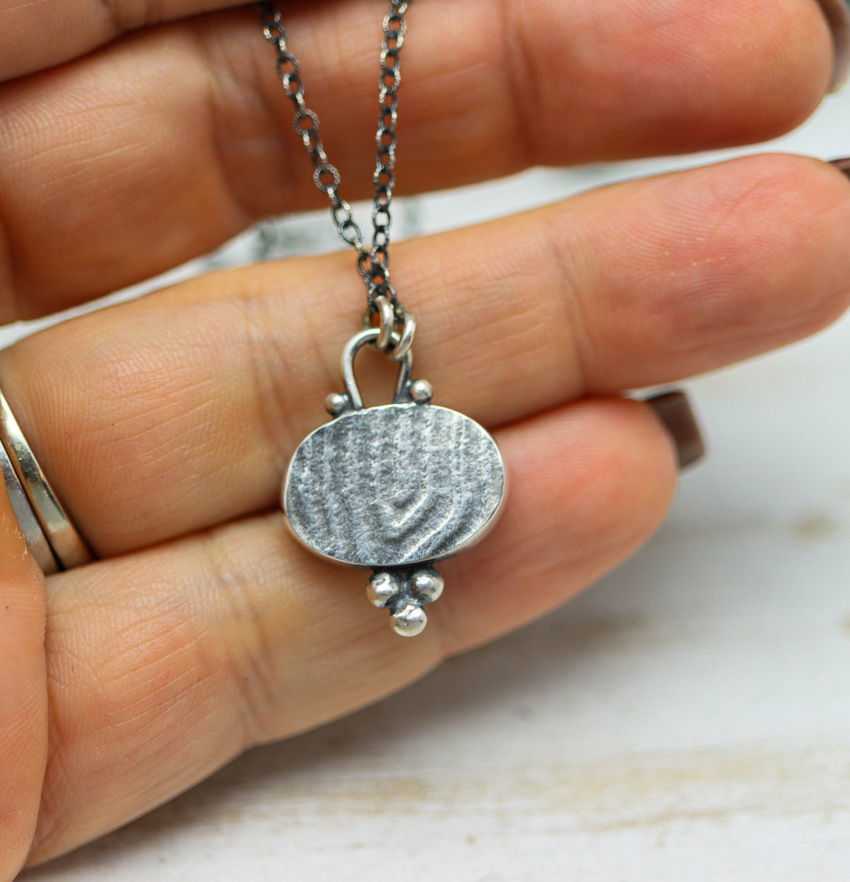 Laguna Agate Petite Pendant Necklace in Sterling Silver