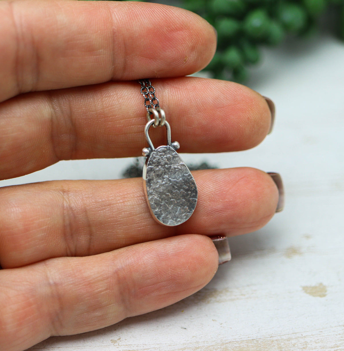 Ethiopian Black Opal Pendant Necklace in Sterling Silver
