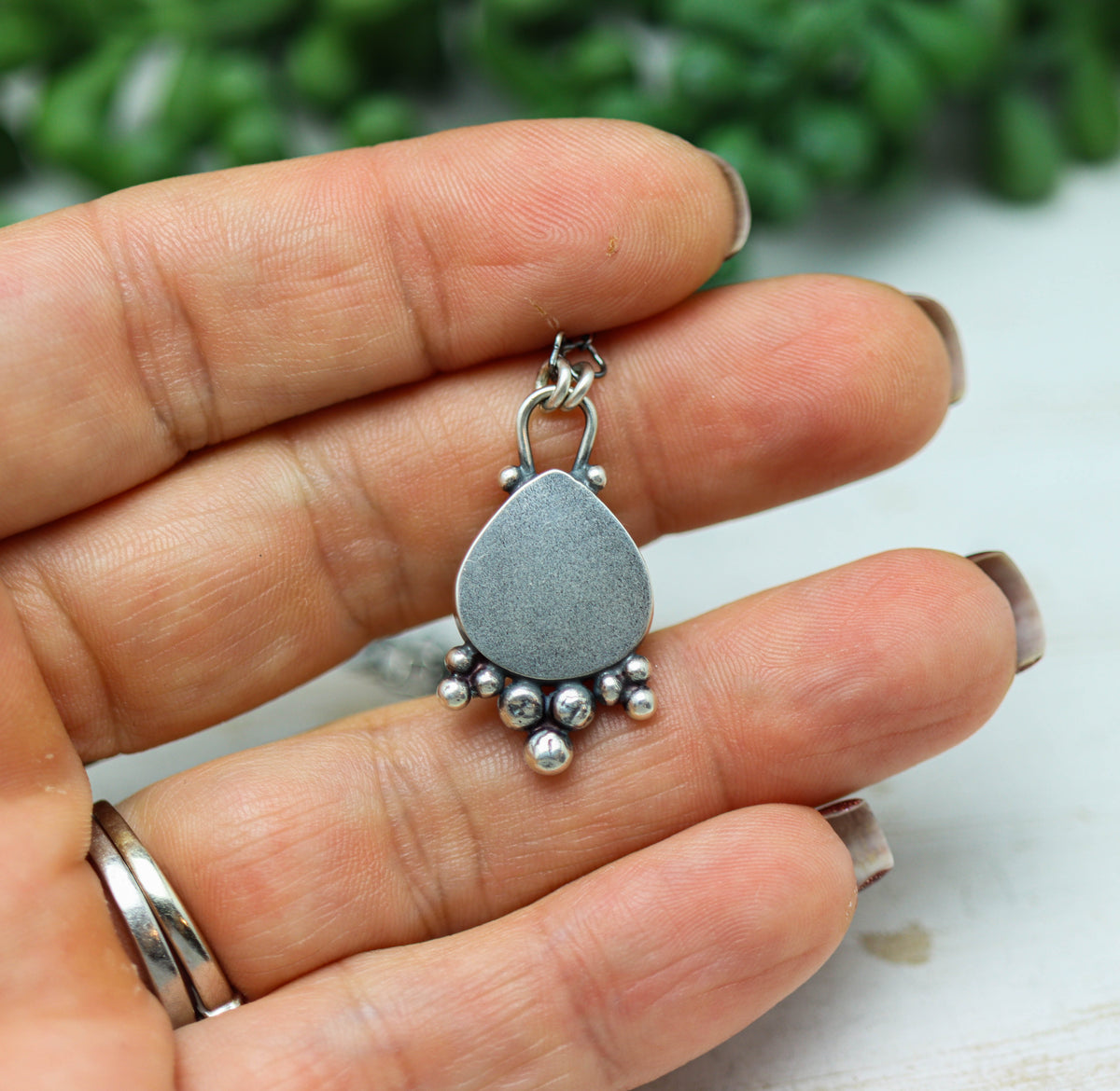 Ethiopian Black Opal Statement Pendant Necklace in Sterling Silver