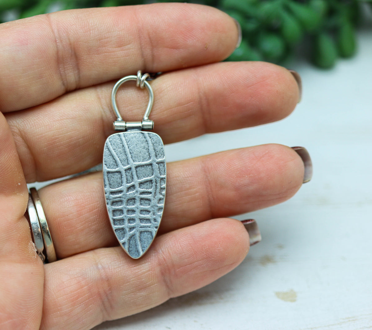 Brecciated Polychrome Jasper Pendant Necklace in Sterling Silver