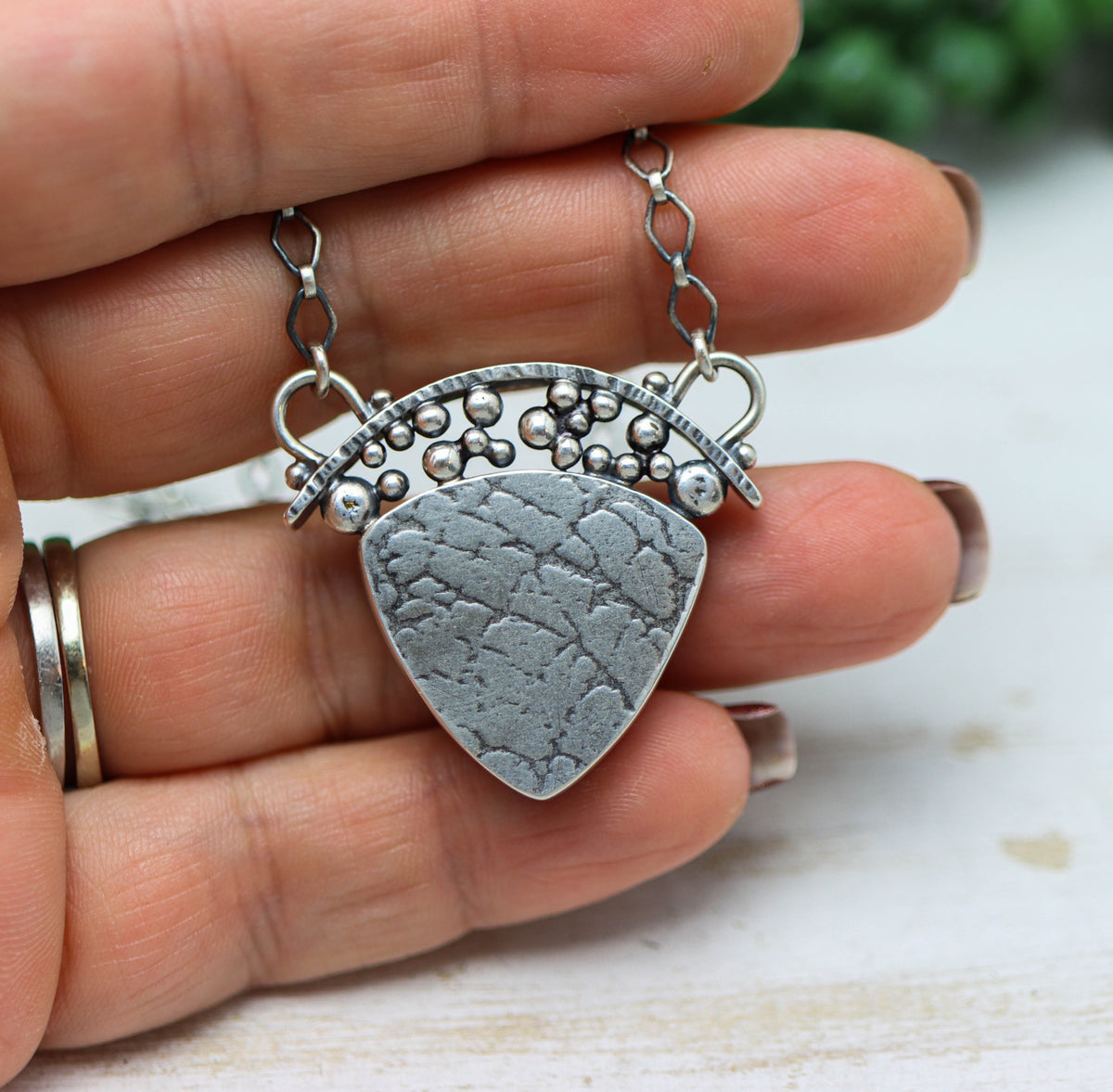 Brecciated Polychrome Jasper Pendant Necklace in Sterling Silver
