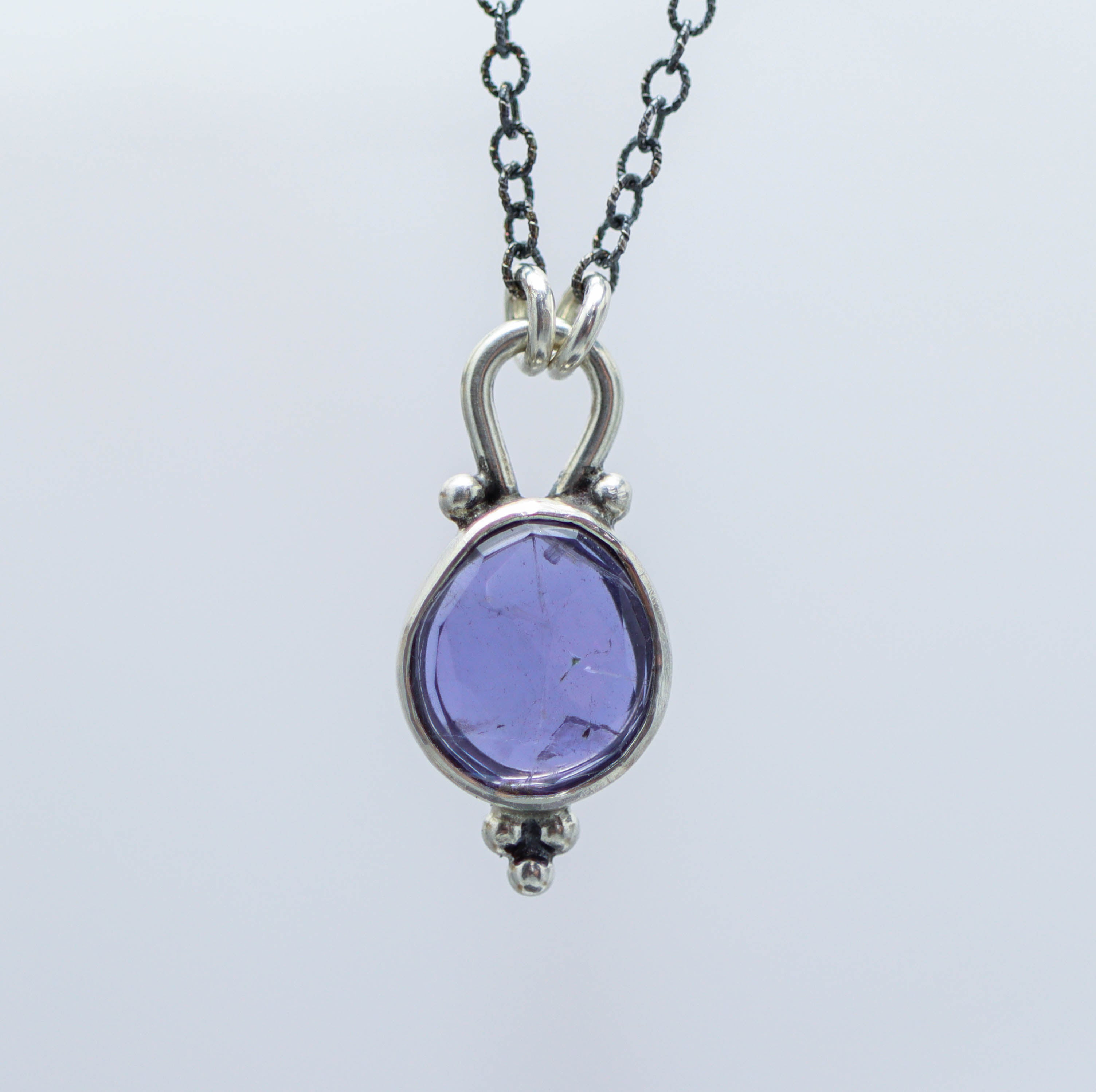 Iolite Pendant Necklace Sterling Silver