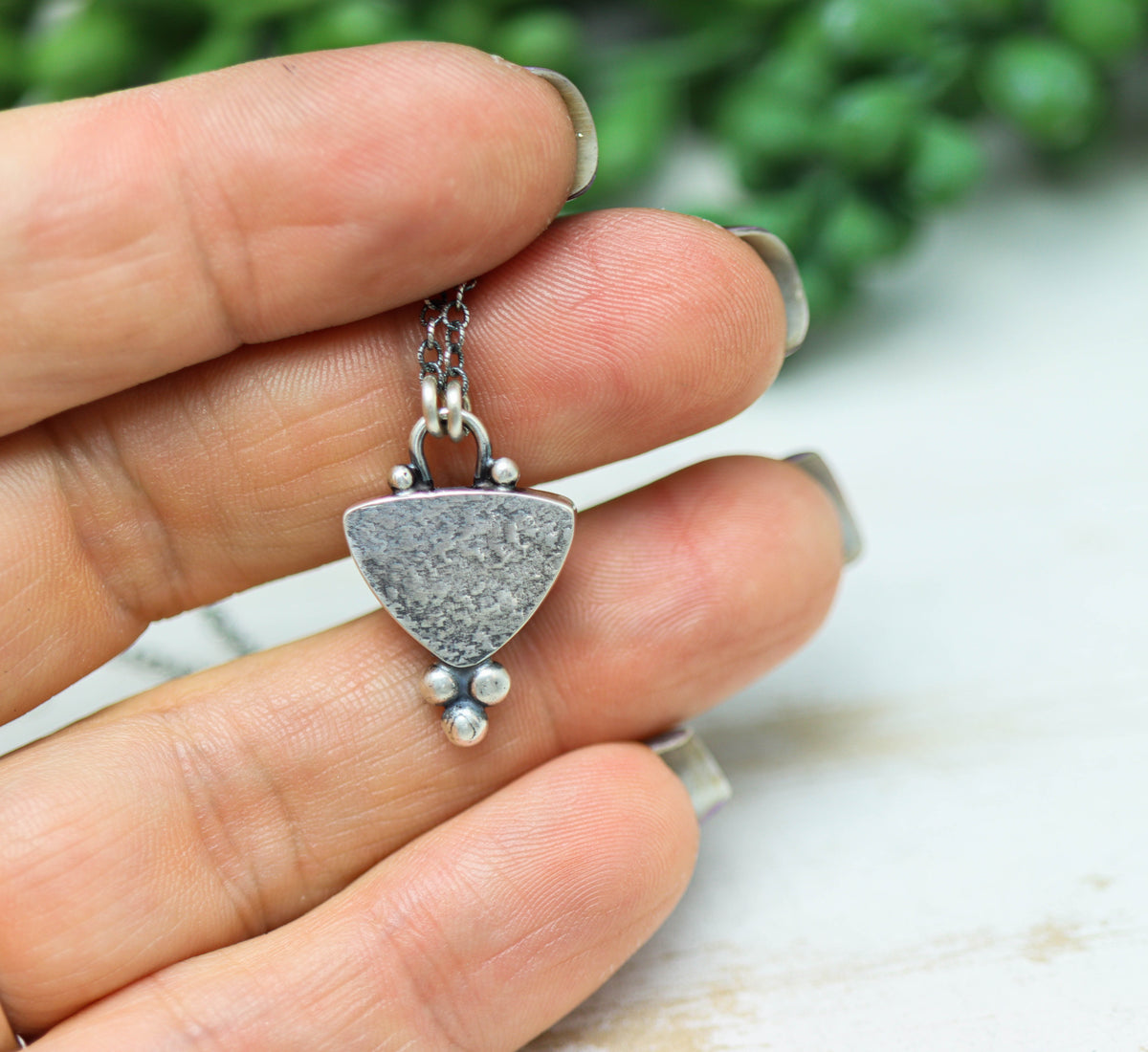 Ethiopian Black Opal Pendant Necklace in Sterling Silver
