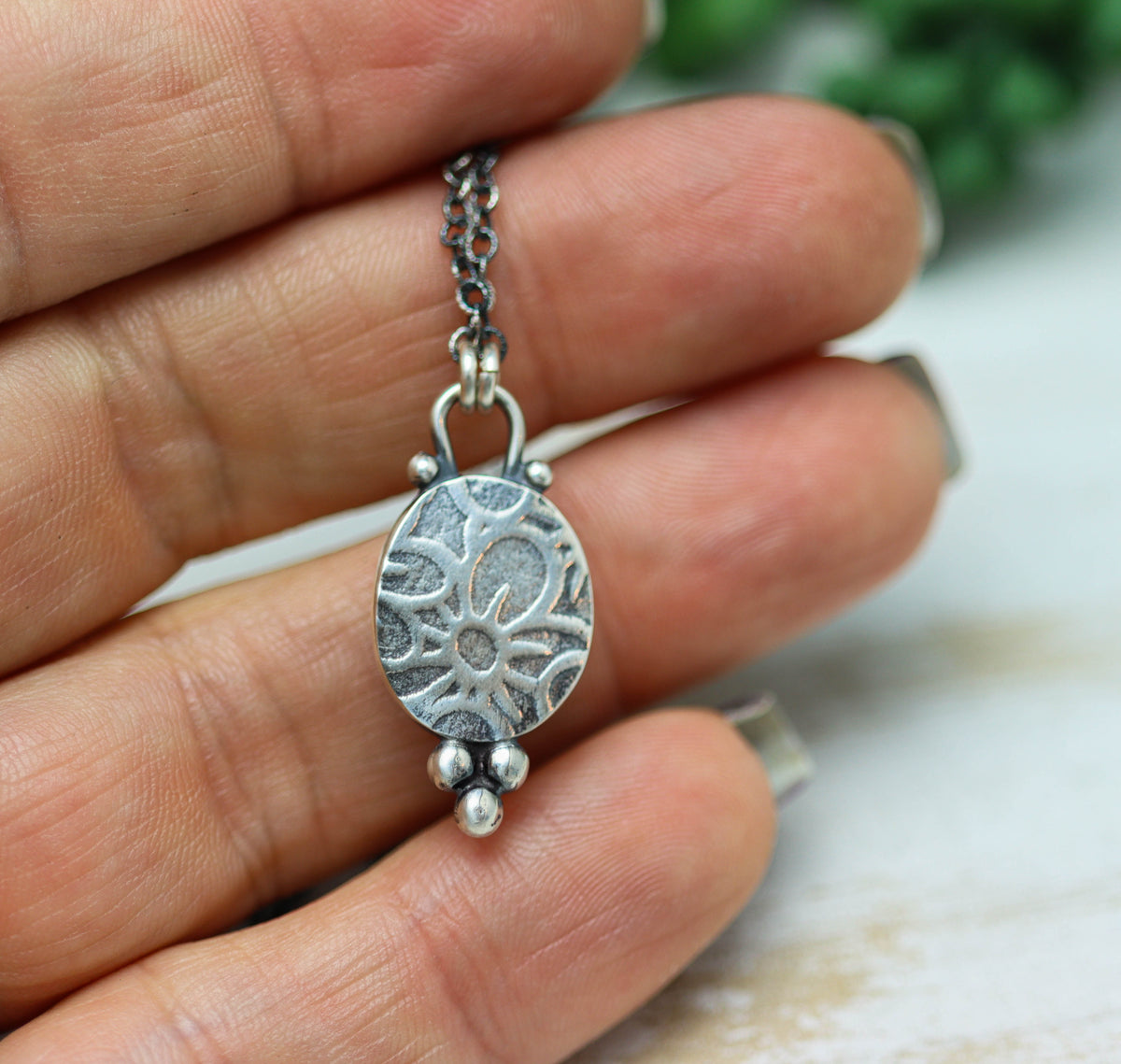 Mexican Fire Opal Petite Pendant Necklace in Sterling Silver