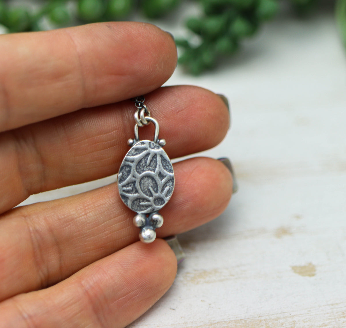 Mexican Fire Opal Petite Pendant Necklace in Sterling Silver