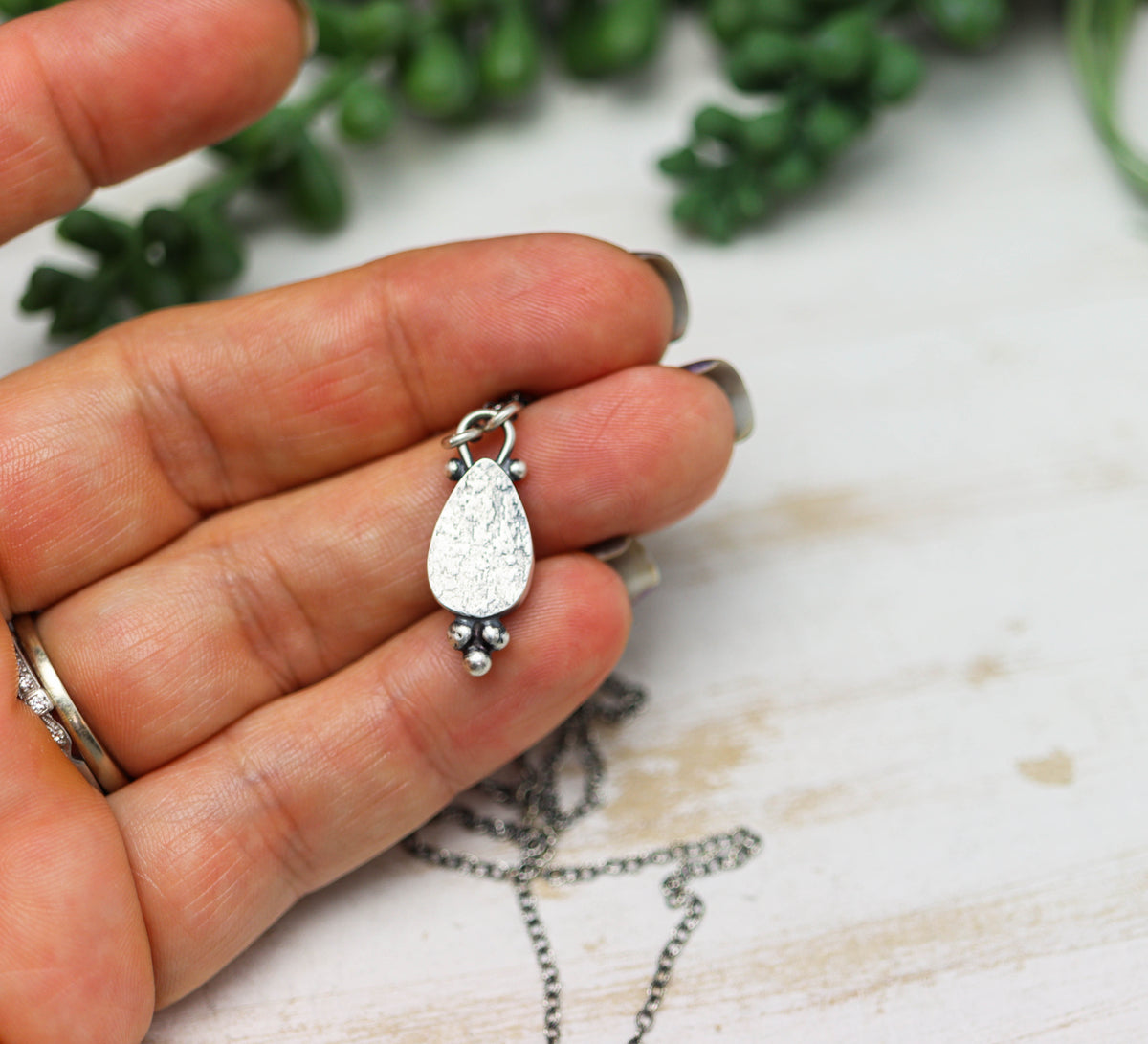 Ethiopian Black Opal Pendant Necklace in Sterling Silver