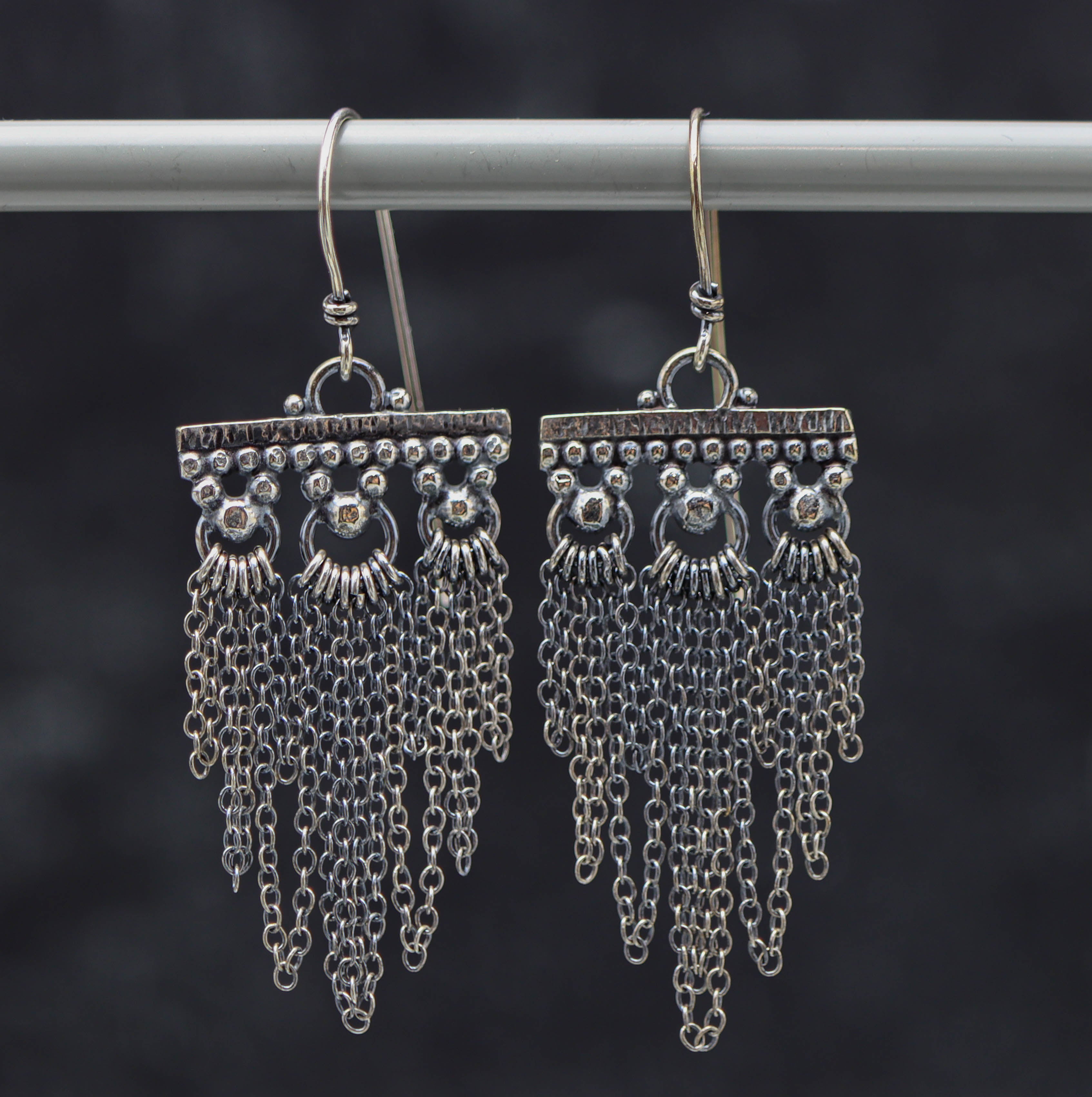 Silver Chain Chandelier Earrings Sterling Silver #3