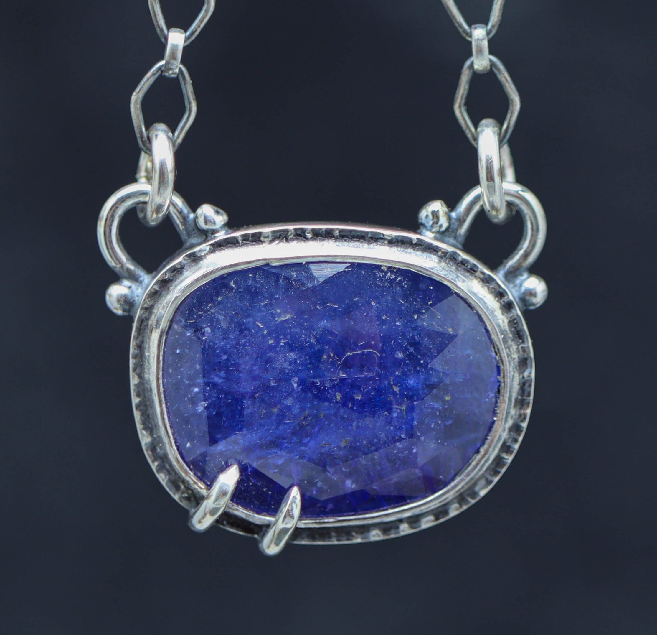 Tanzanite Pendant Sterling Silver One Of a Kind Gemstone Necklace