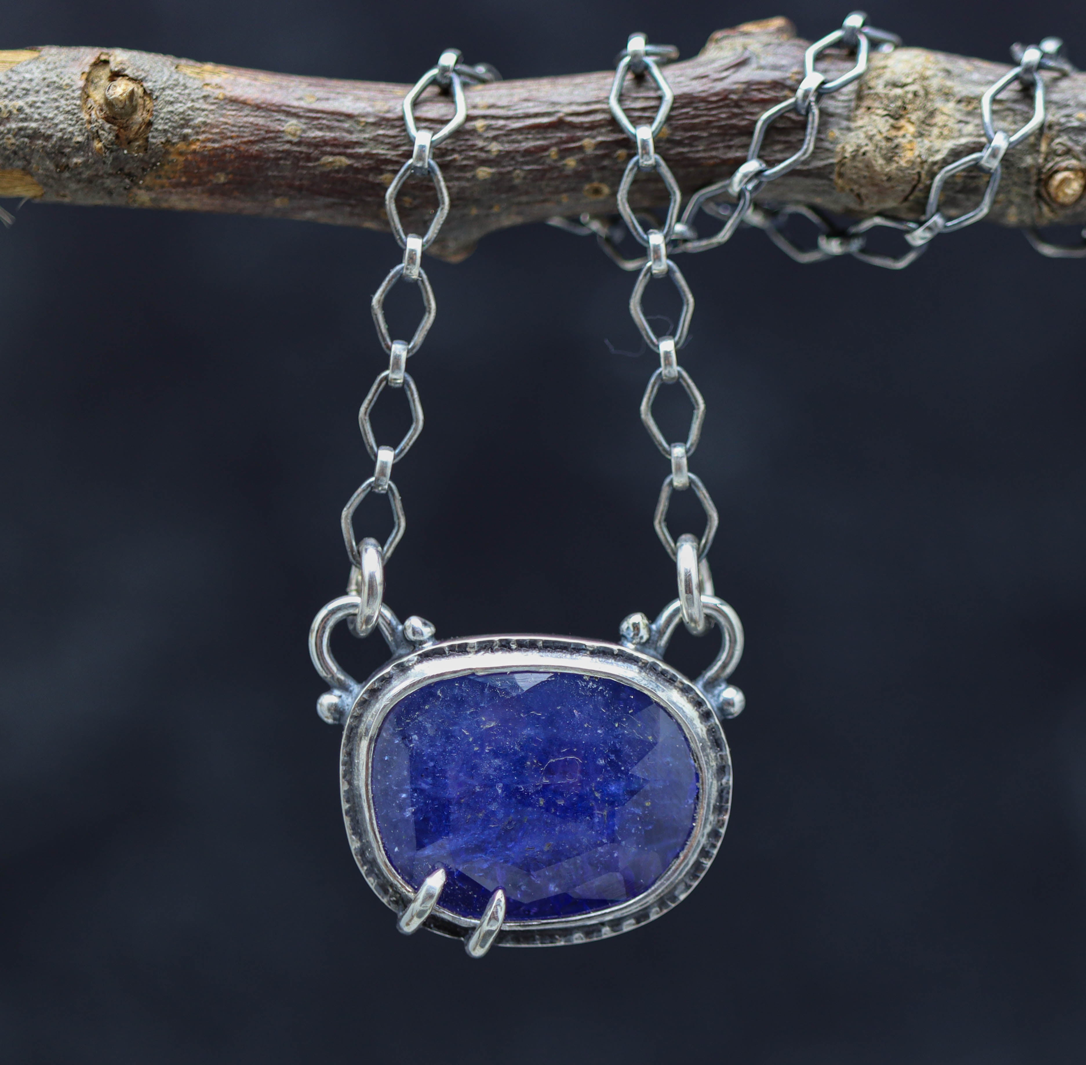 Tanzanite Pendant Sterling Silver One Of a Kind Gemstone Necklace