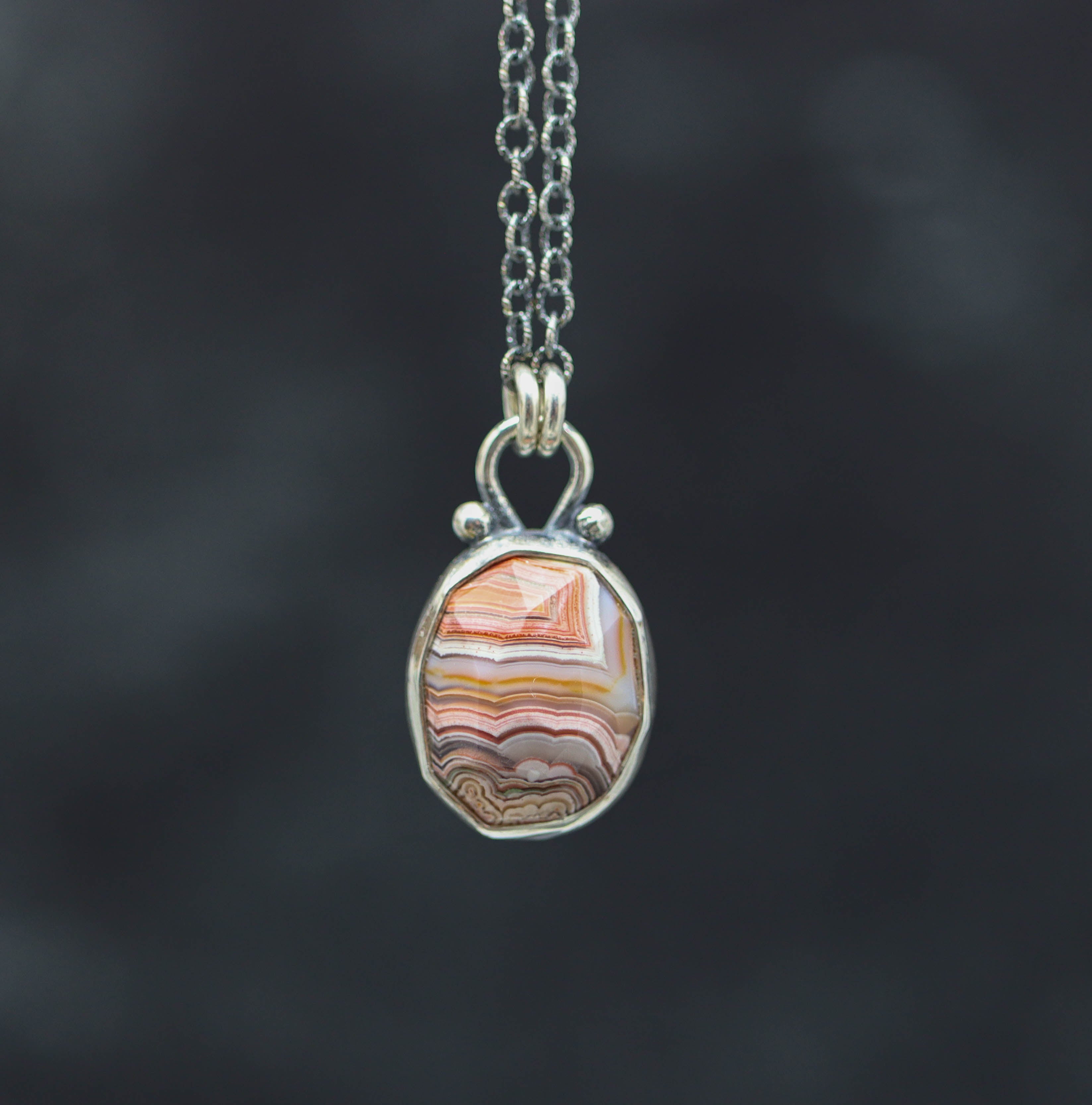 Laguna Agate Pendant Necklace Sterling Silver