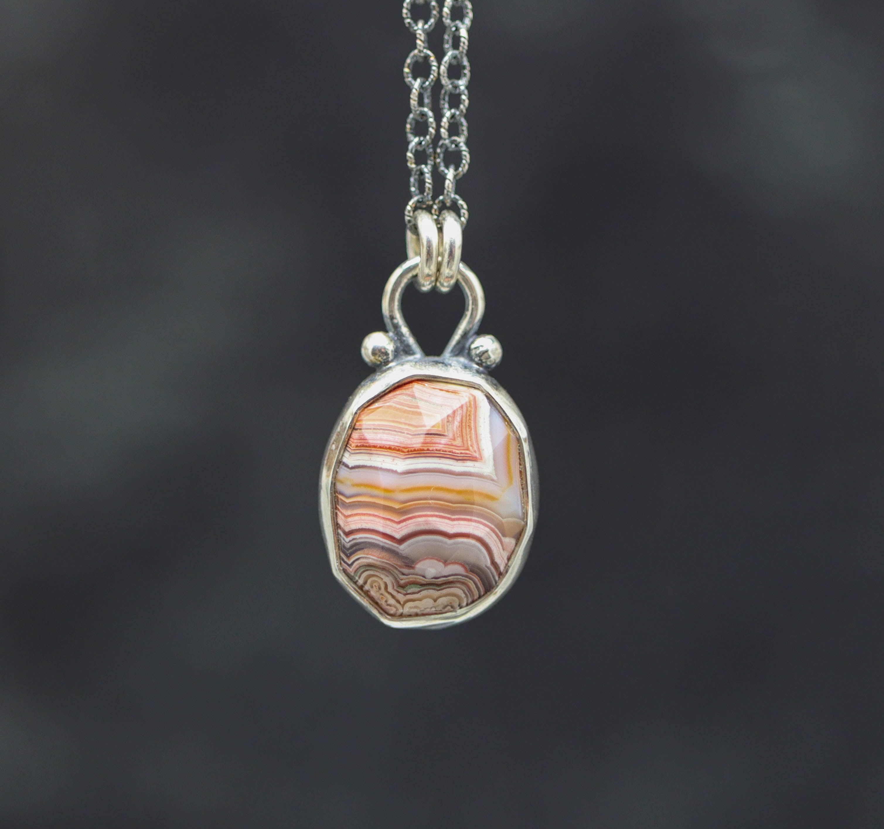 Laguna Agate Pendant Necklace Sterling Silver