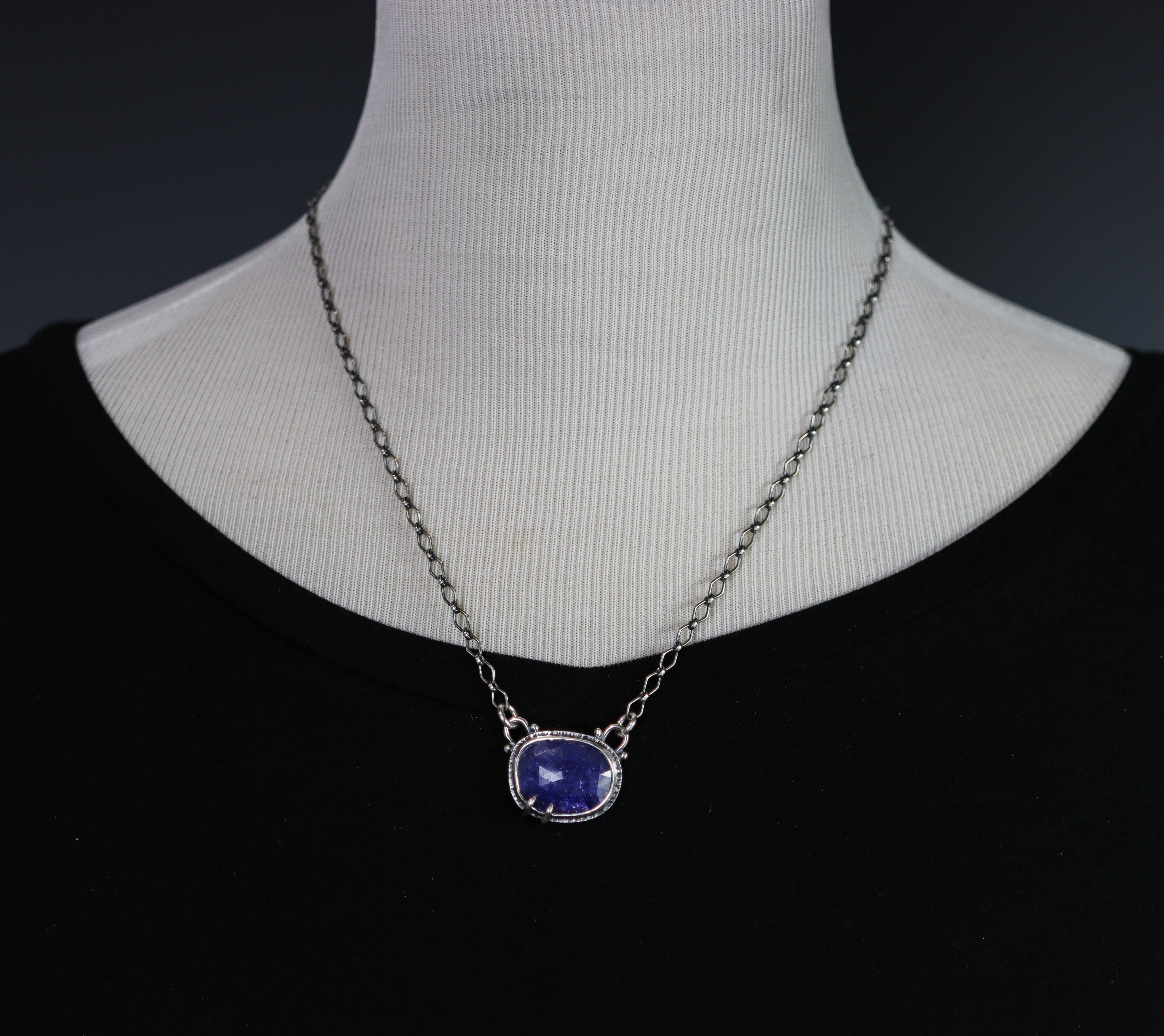 Tanzanite Pendant Sterling Silver One Of a Kind Gemstone Necklace