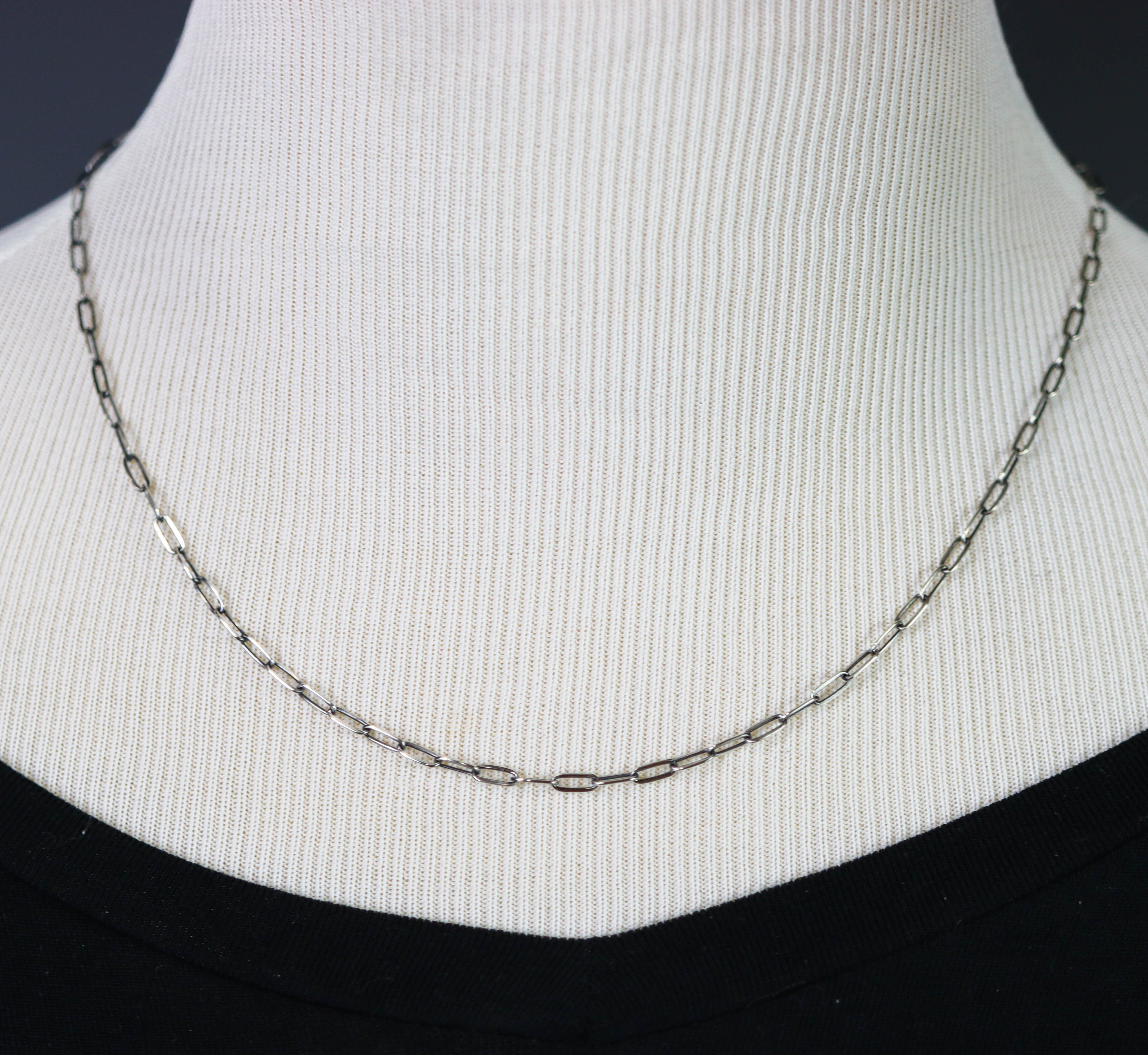 Sterling Silver Chain Necklace Oxidized and Polished Made to Order