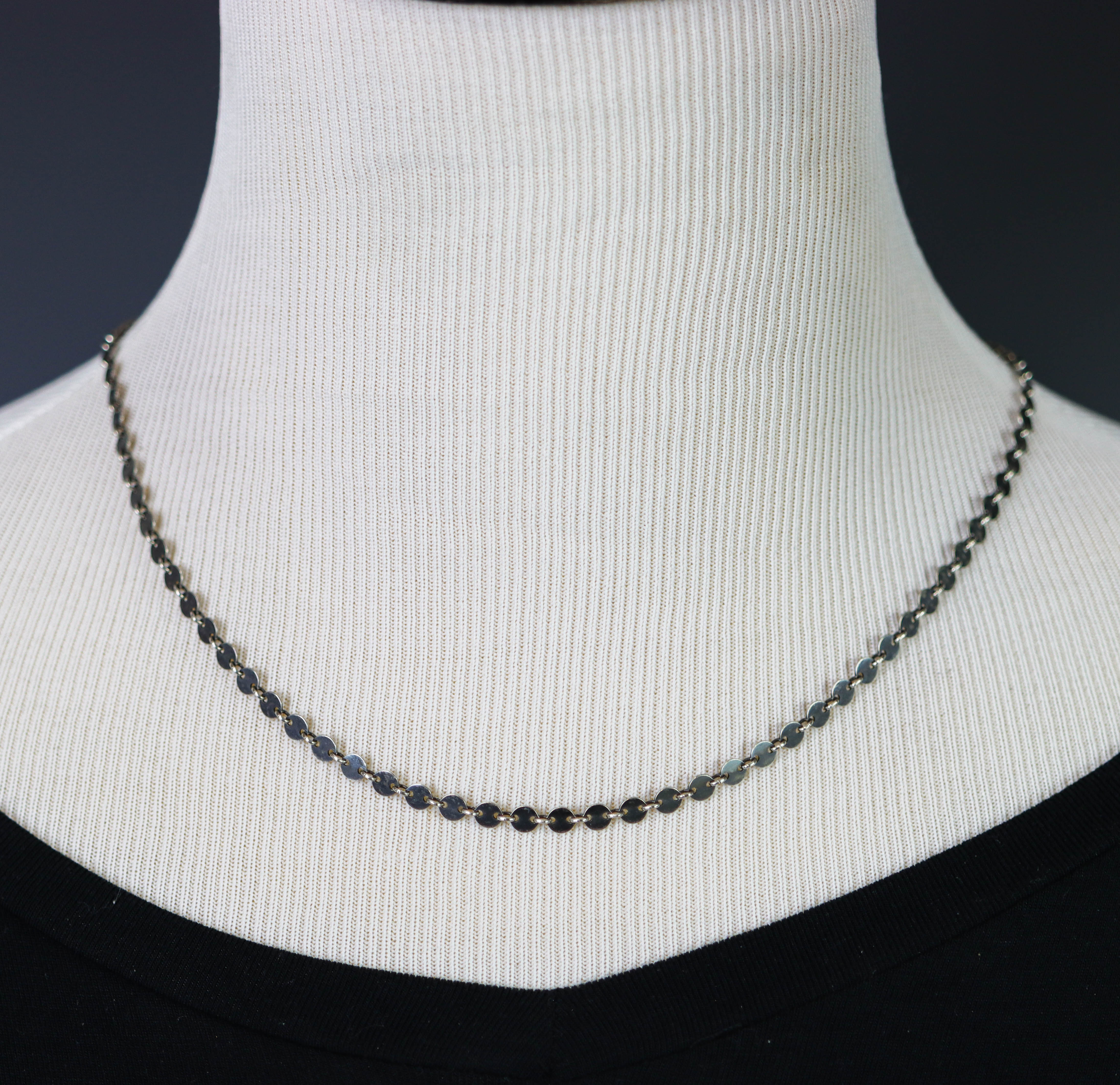 Sterling Silver Chain Necklace Oxidized and Polished Made to Order